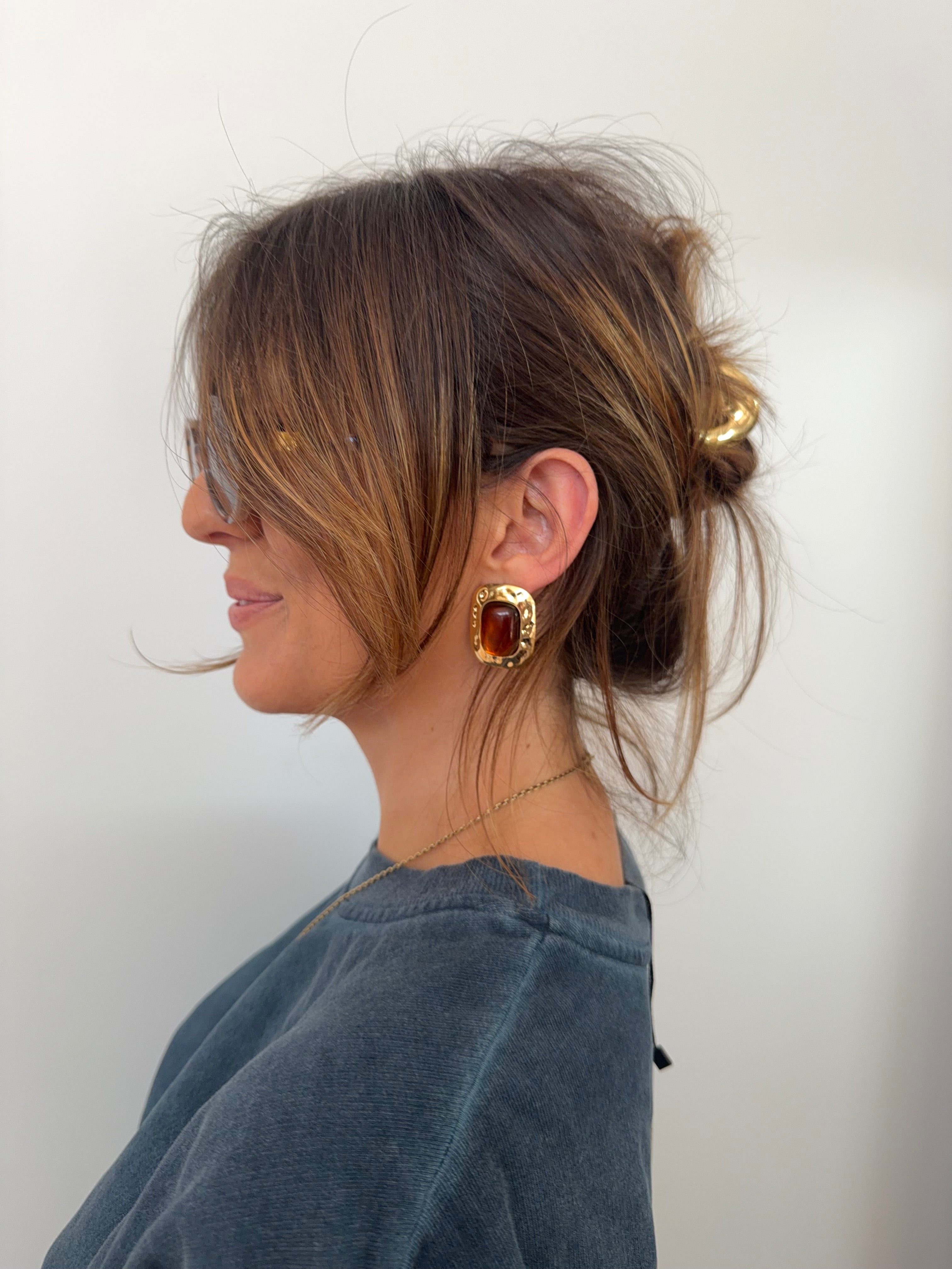 Boucles d'oreilles carrées - ocre