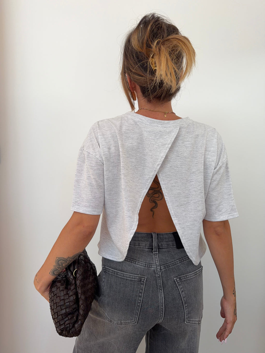 T-shirt Mia dos nu Lover's - gris chiné