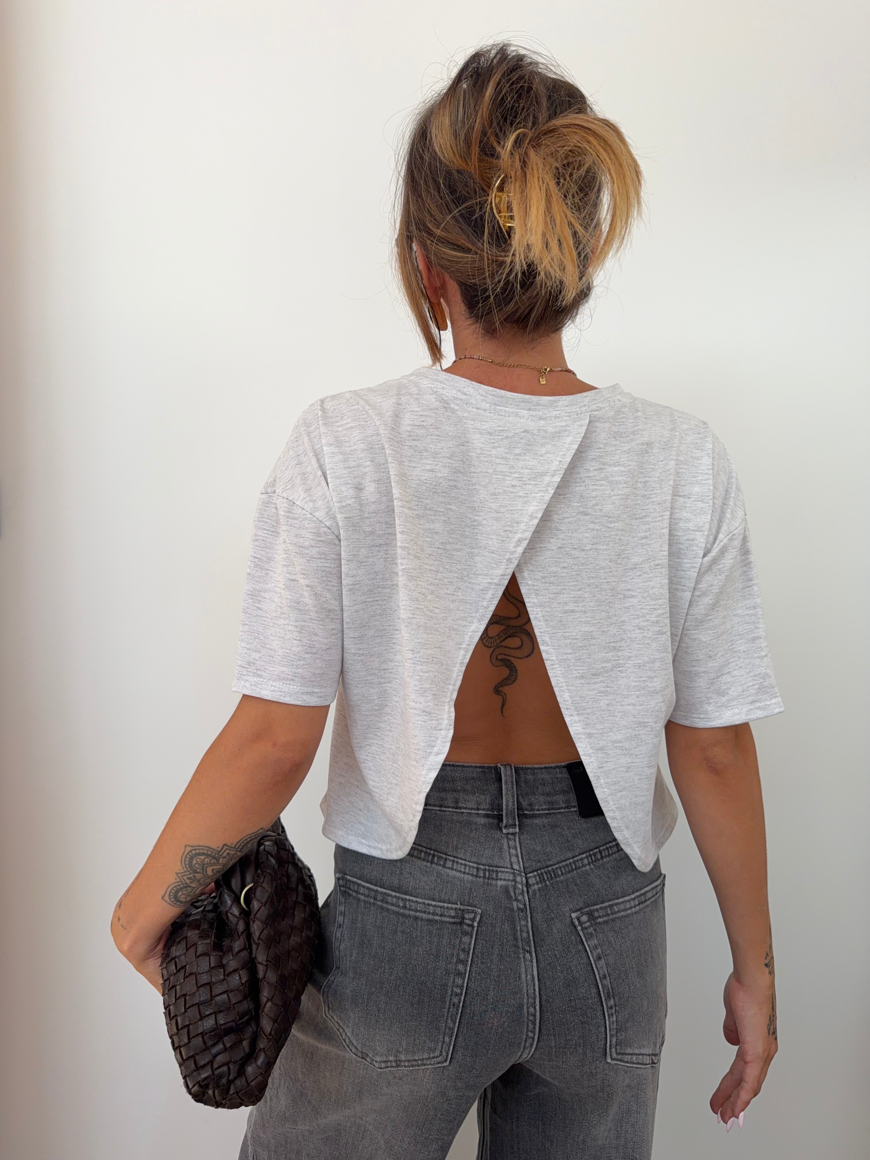T-shirt Mia dos nu Lover's - gris chiné