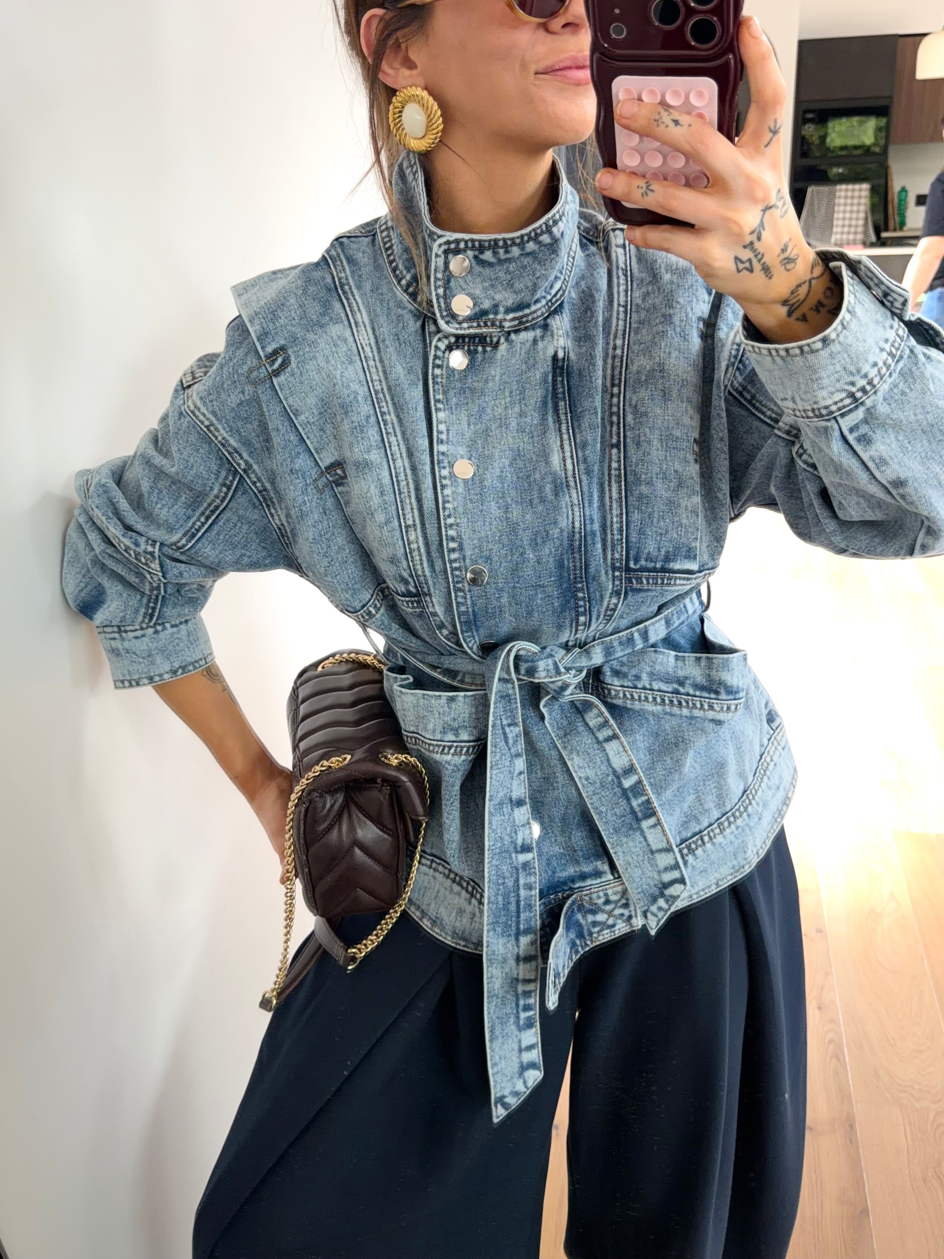 Veste à noeud - bleu jeans