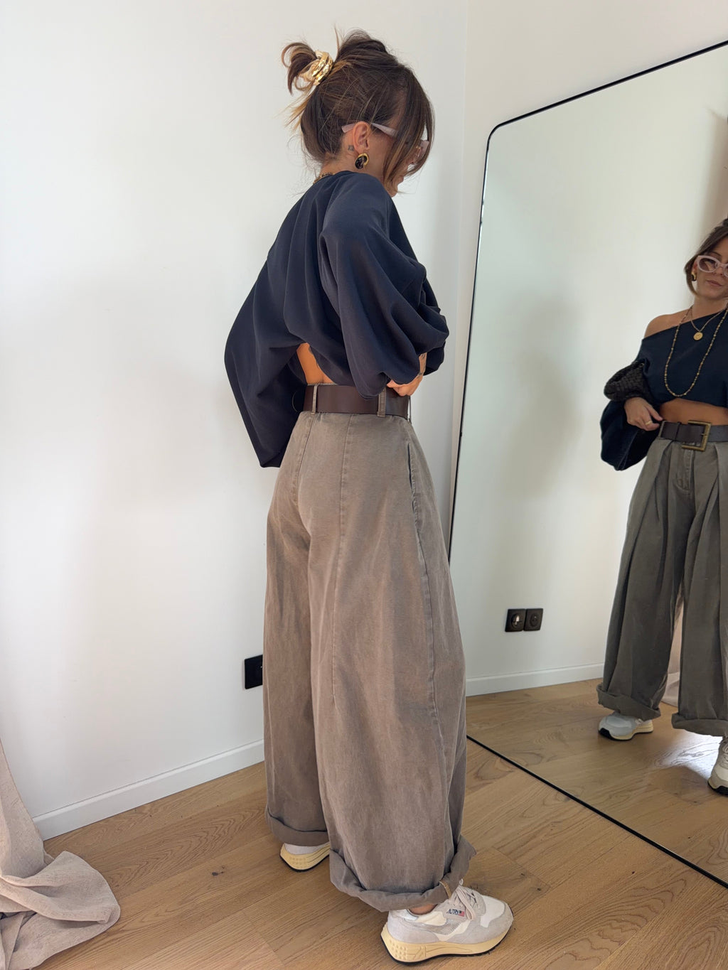 Pantalon & ceinture Brune - taupe (en pré-commande)
