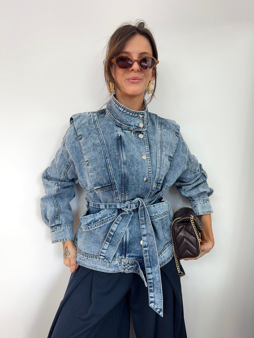 Veste à noeud - bleu jeans