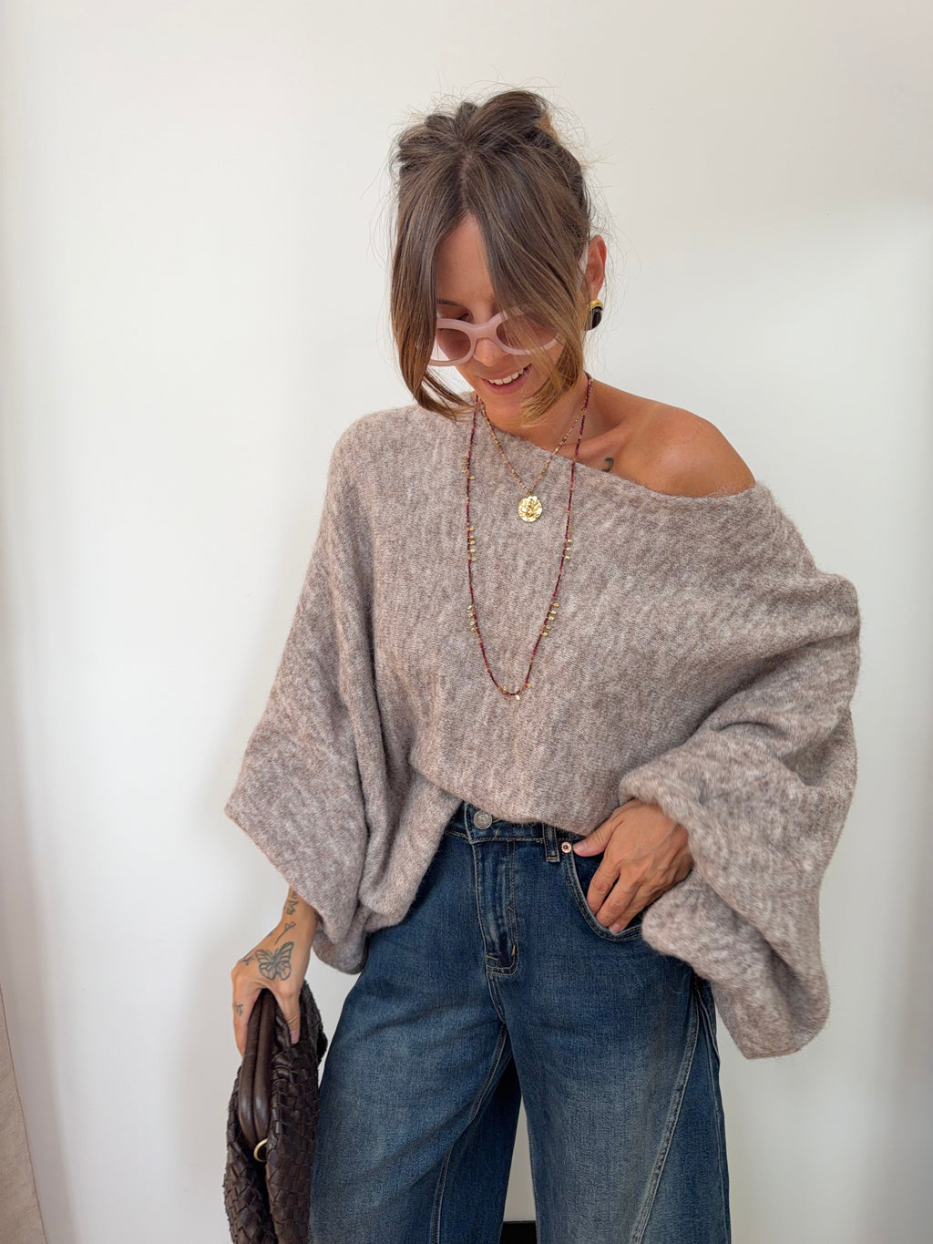 Pull oversize - taupe