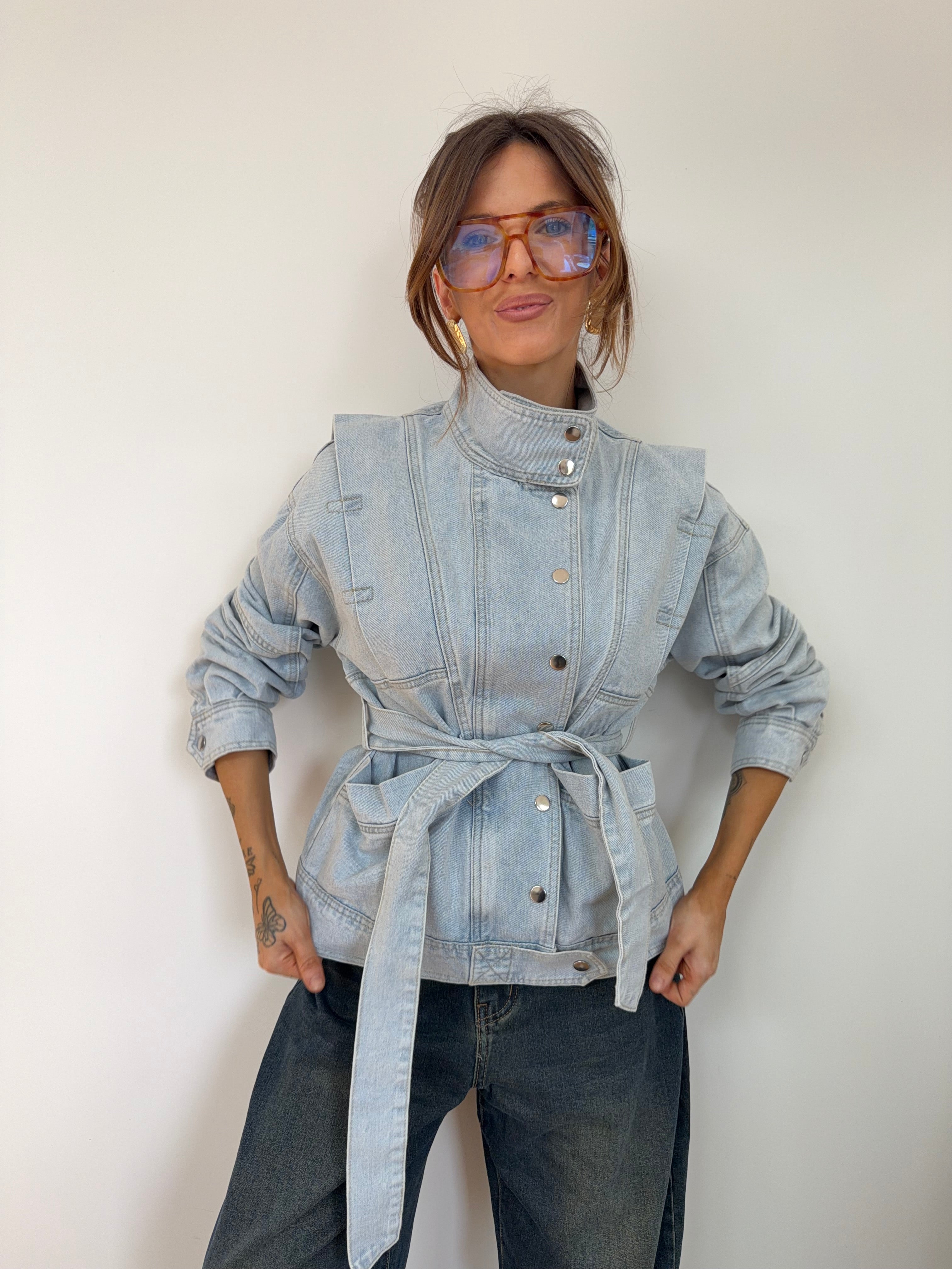 Veste à noeud - bleu clair