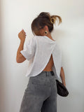 T-shirt Mia dos nu Lover's - gris chiné