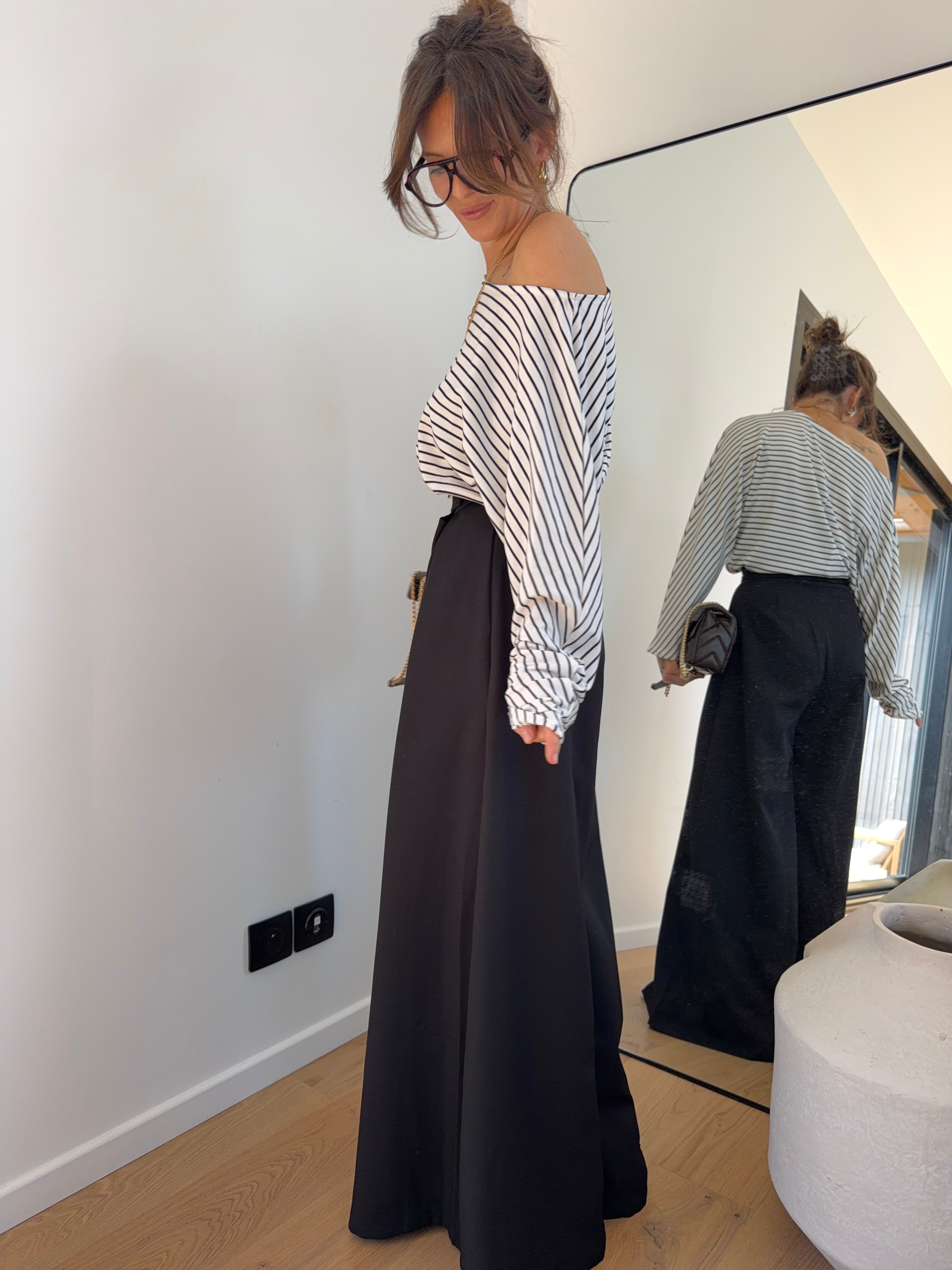 Pantalon portefeuille à scratch - noir