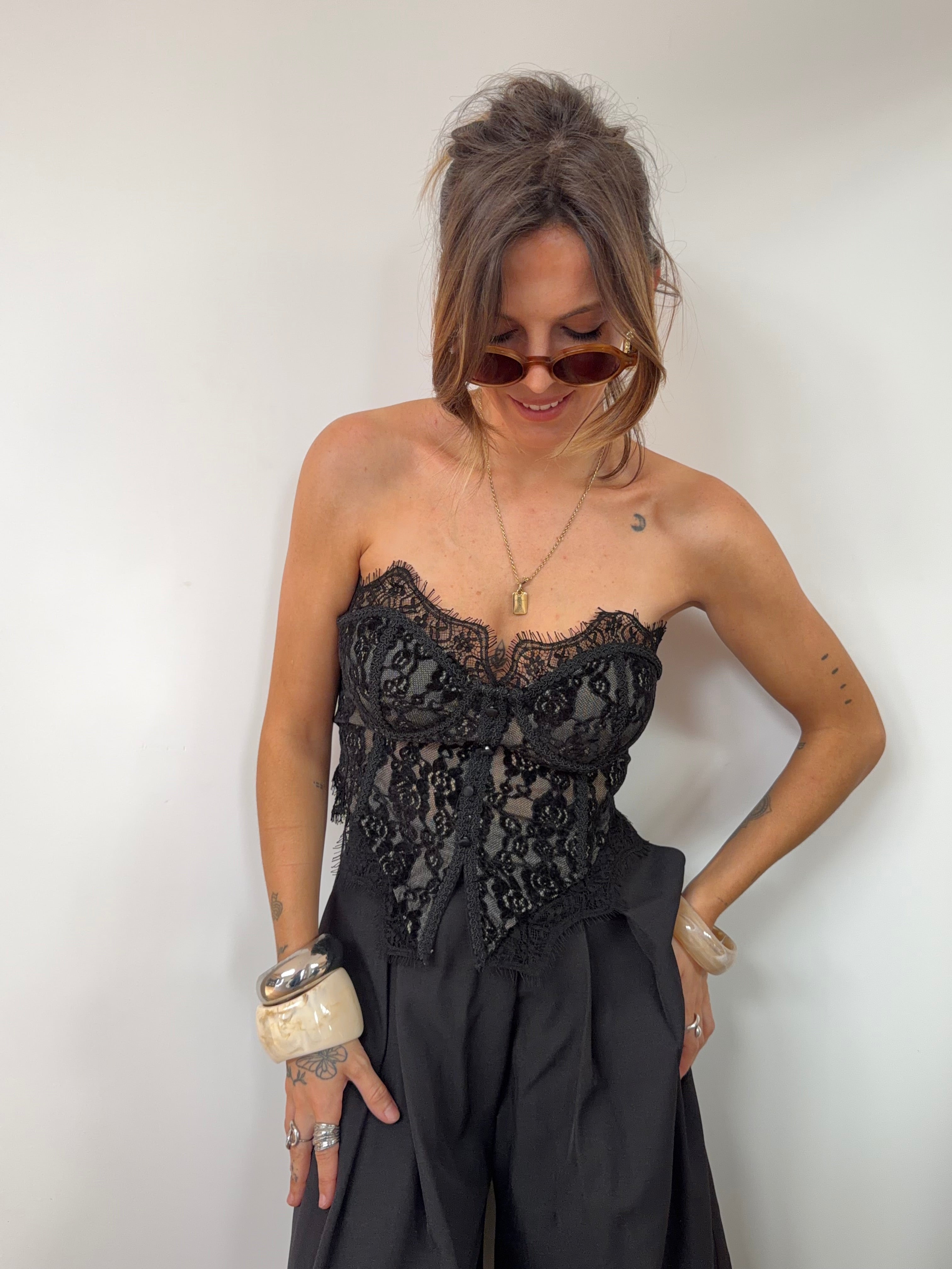 Corset dentelle - noir
