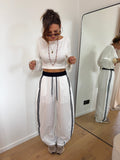 Pantalon à bandes - blanc et bleu