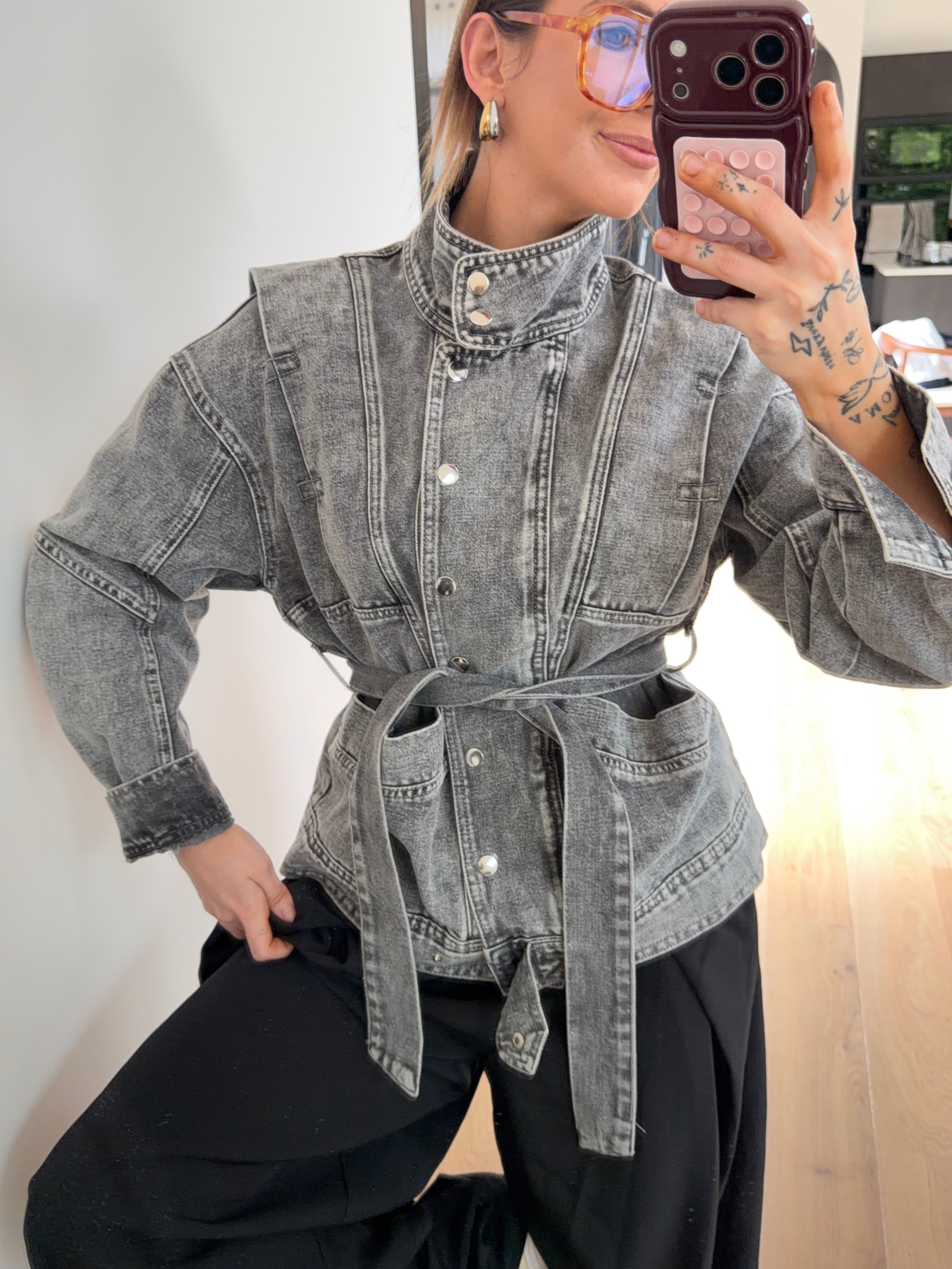 Veste à noeud - grise