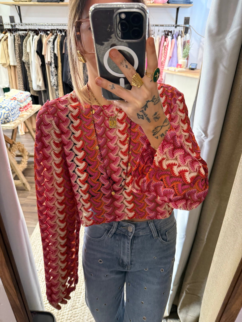 Haut en crochet - summer rosy