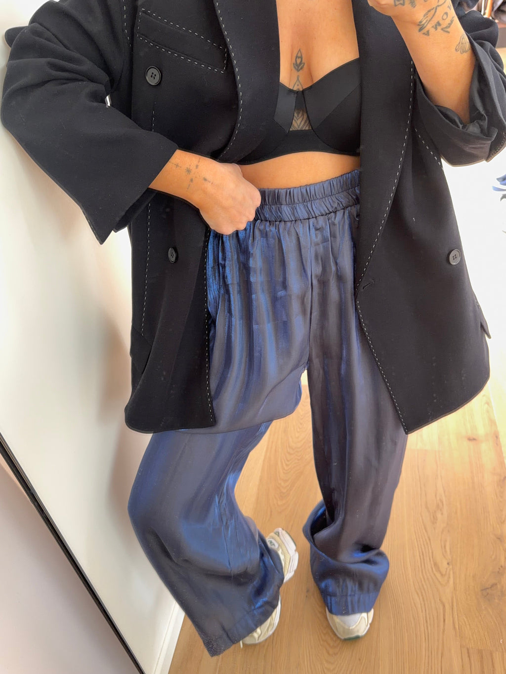 Pantalon satiné - bleu