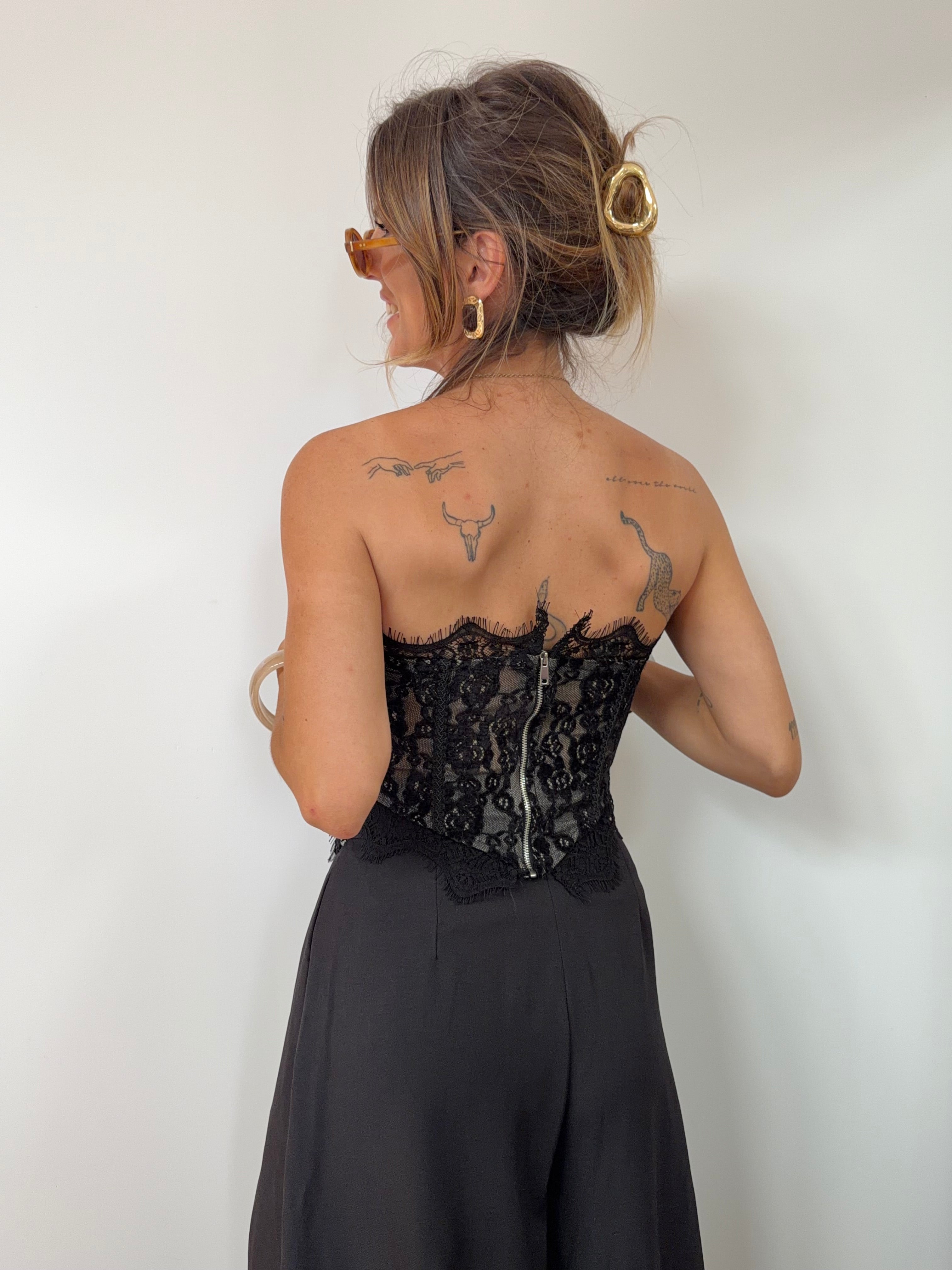 Corset dentelle - noir