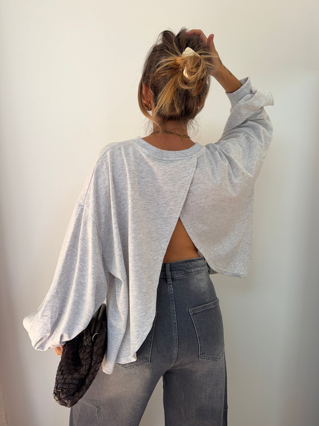 T-shirt long Mia - gris chiné