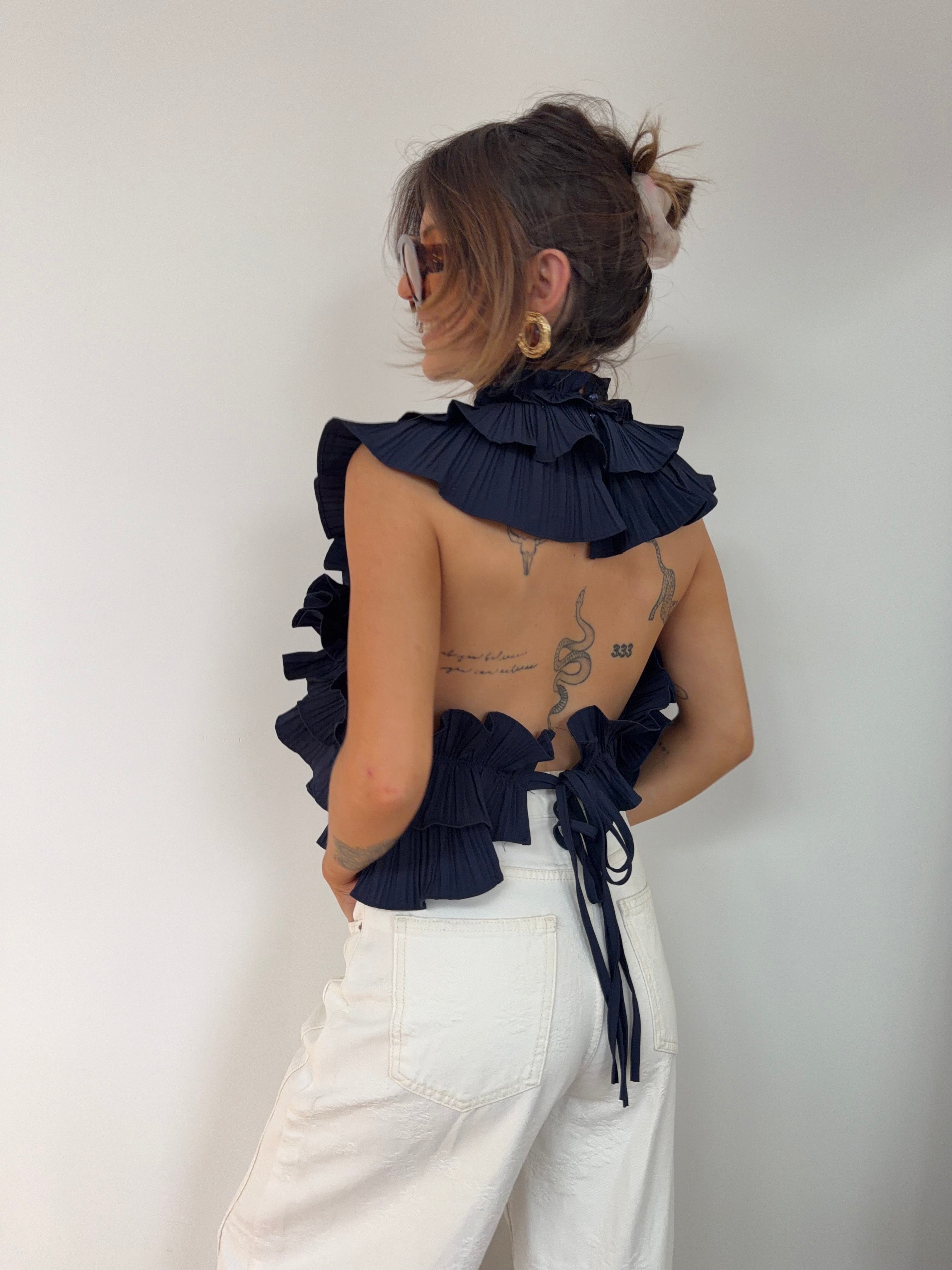 Haut fluffy - marine