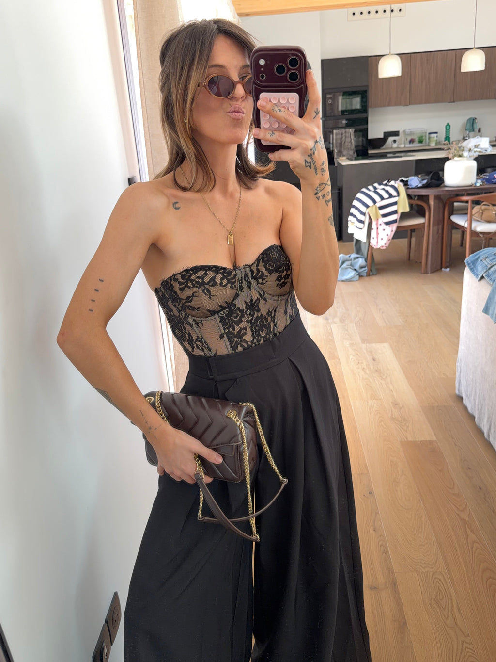 Corset dentelle - noir