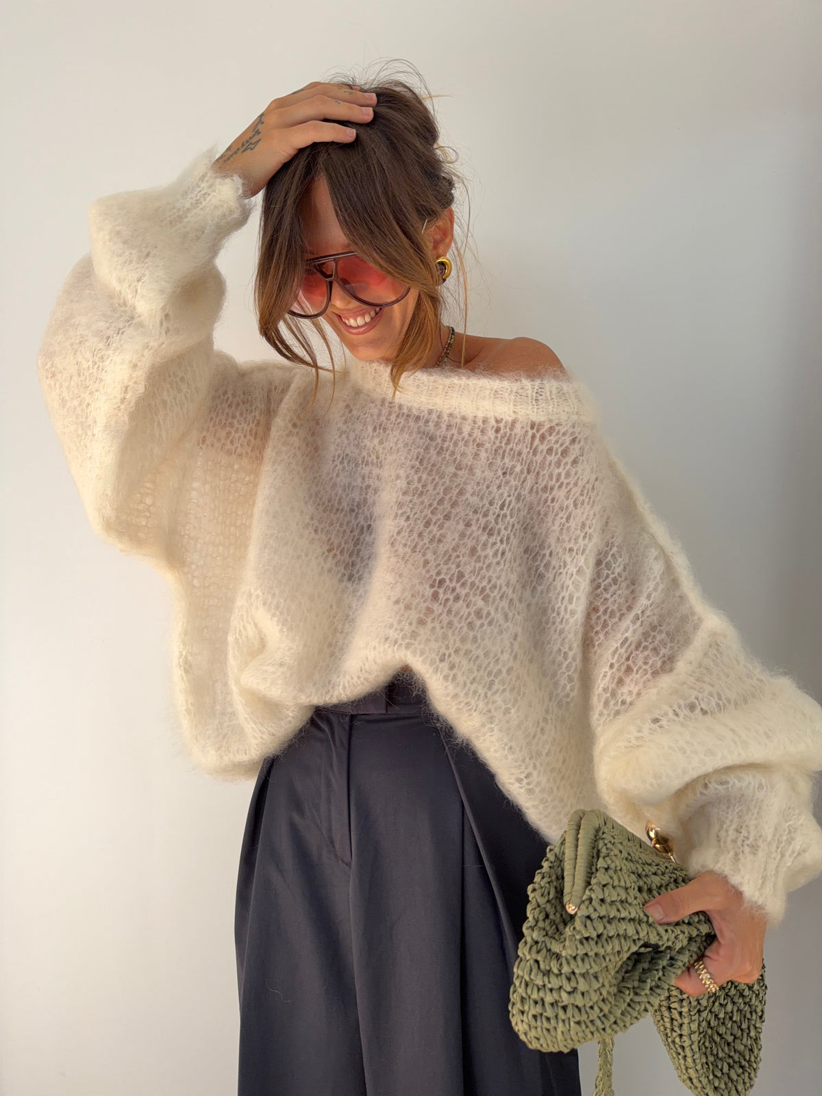 Pull 80% Mohair - beige