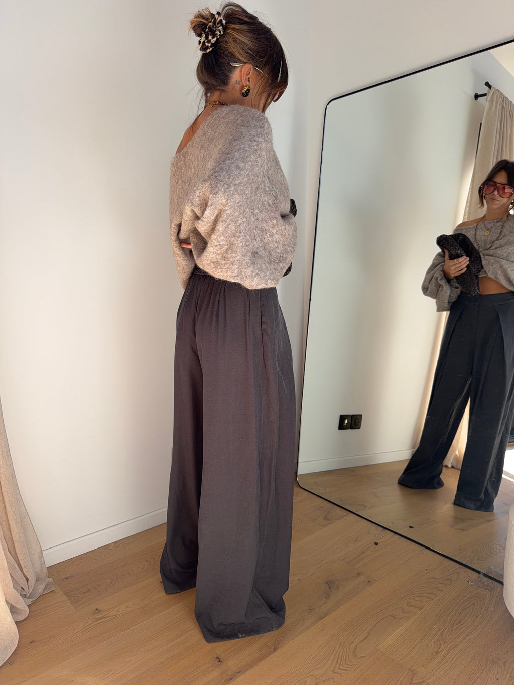 Pantalon droit - gris