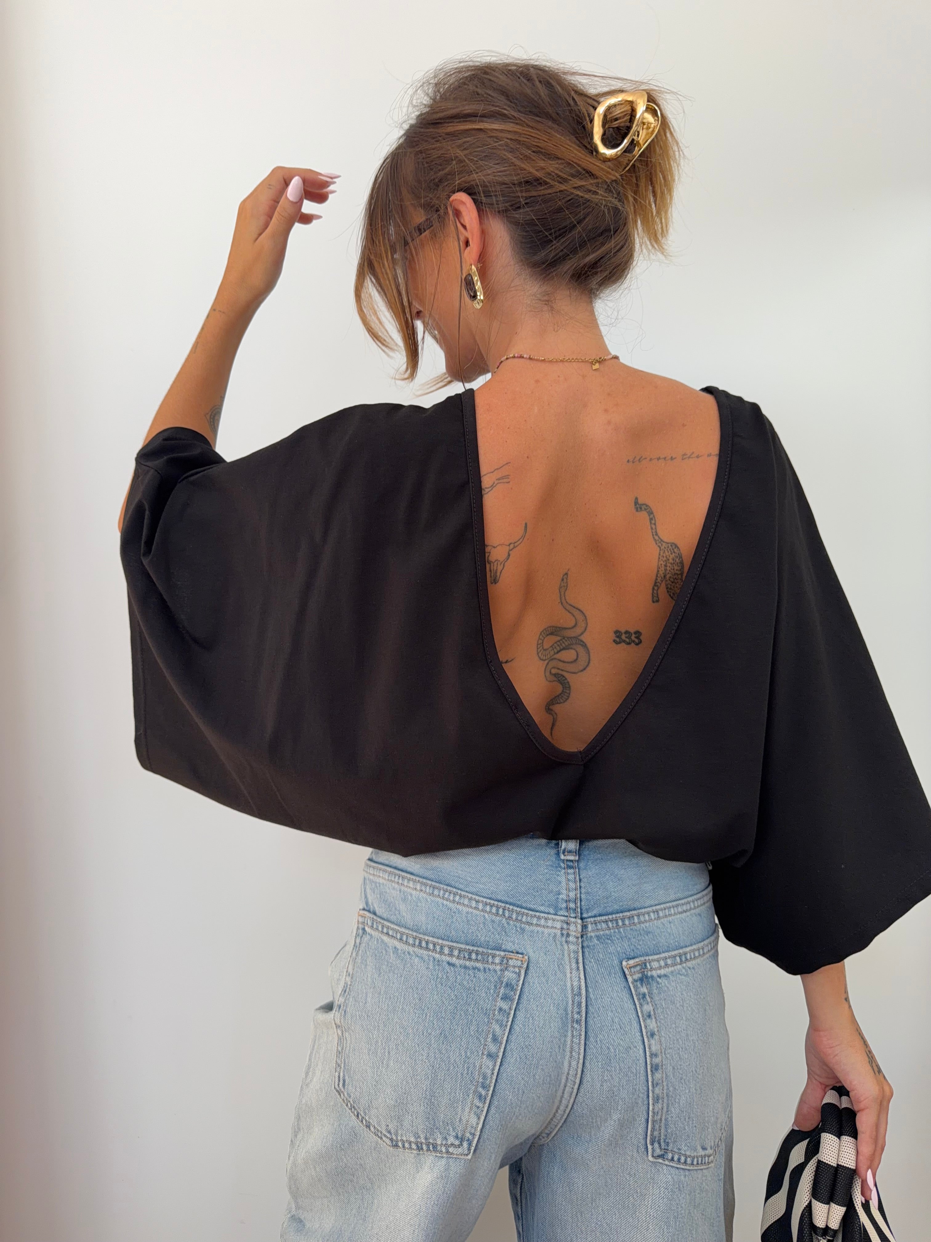 T-shirt Lover's dos nu V - noir (pré commande)