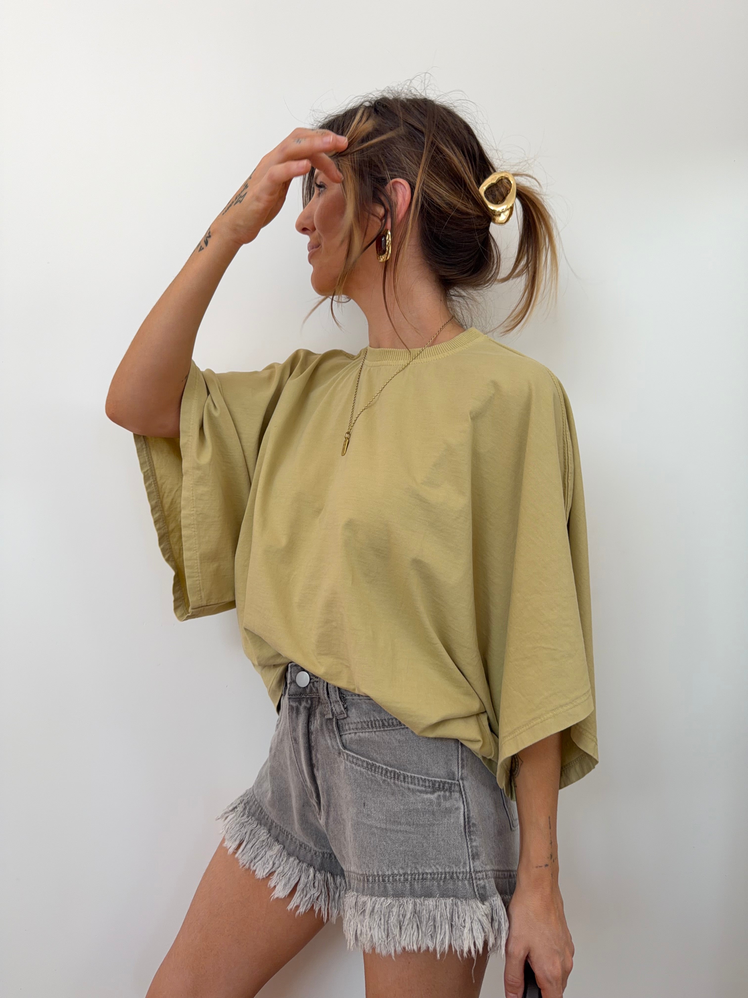 Short en jean - gris