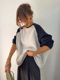 Sweat bicolore - gris et bleu marine