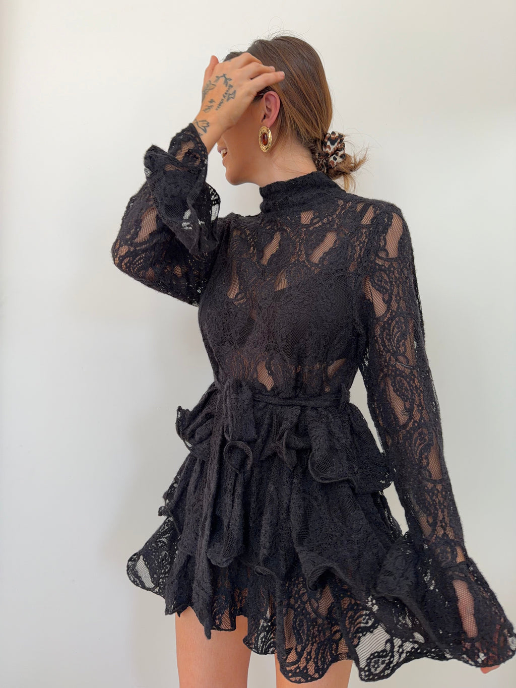 Robe dentelle - noire
