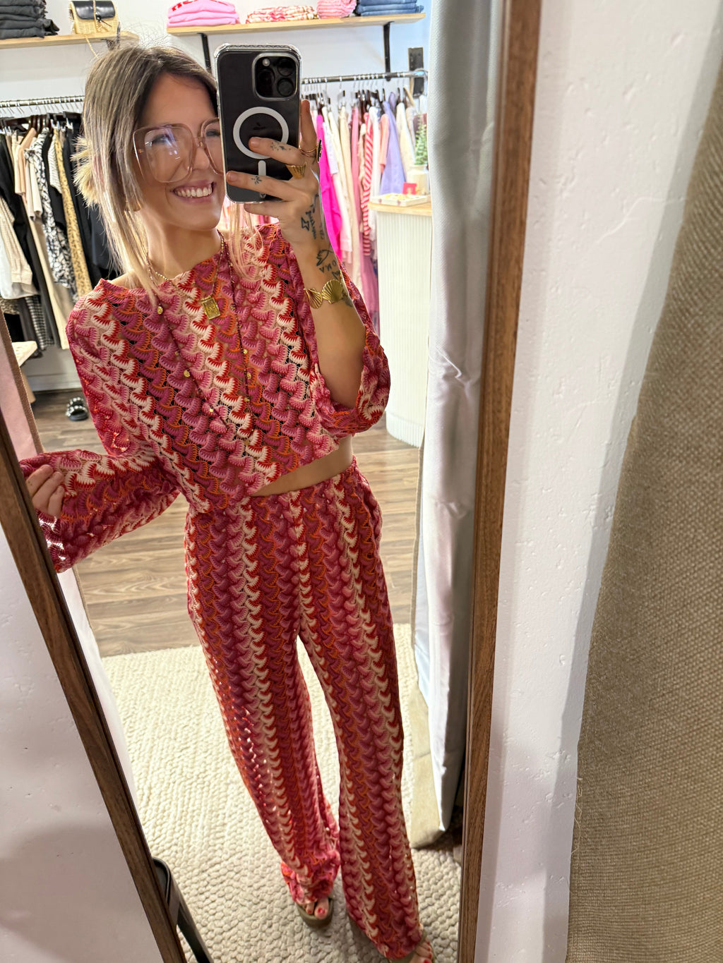 Haut en crochet - summer rosy