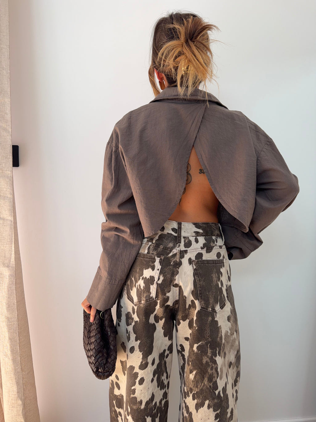 Chemise lin courte Lover's - taupe