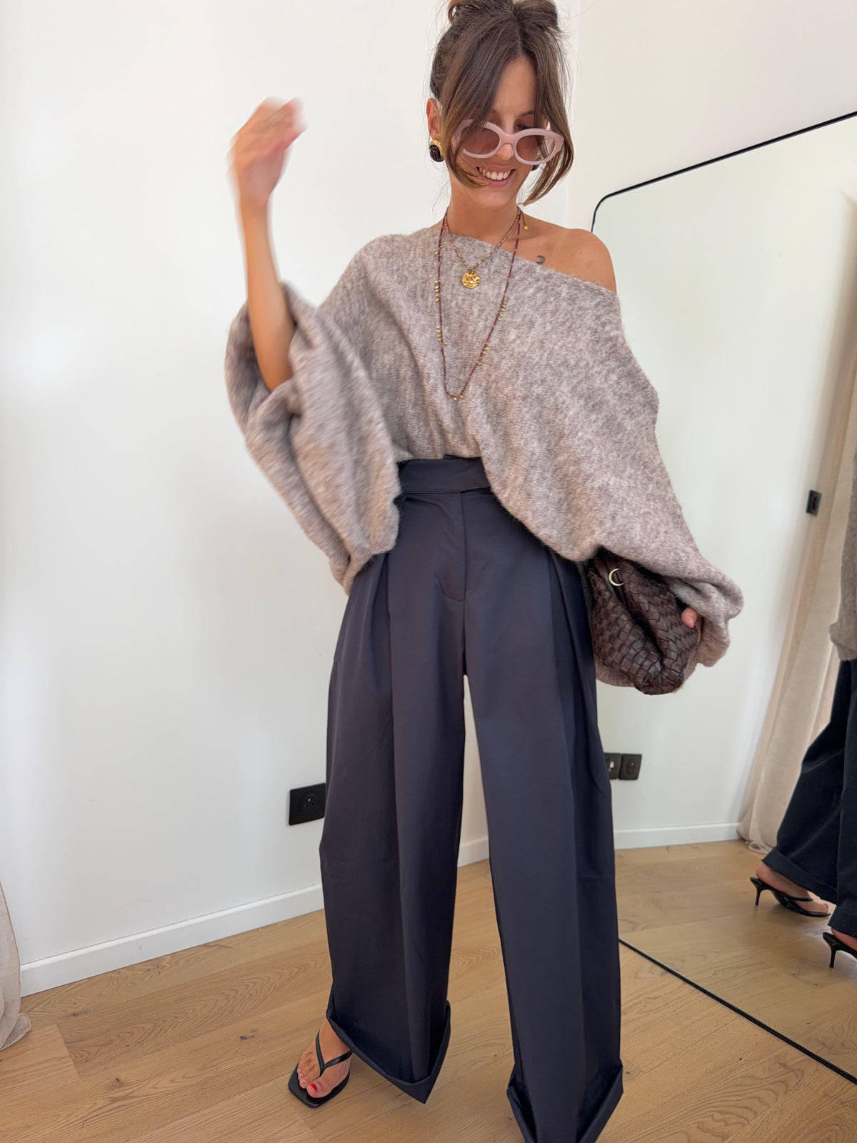 Pantalon droit - bleu