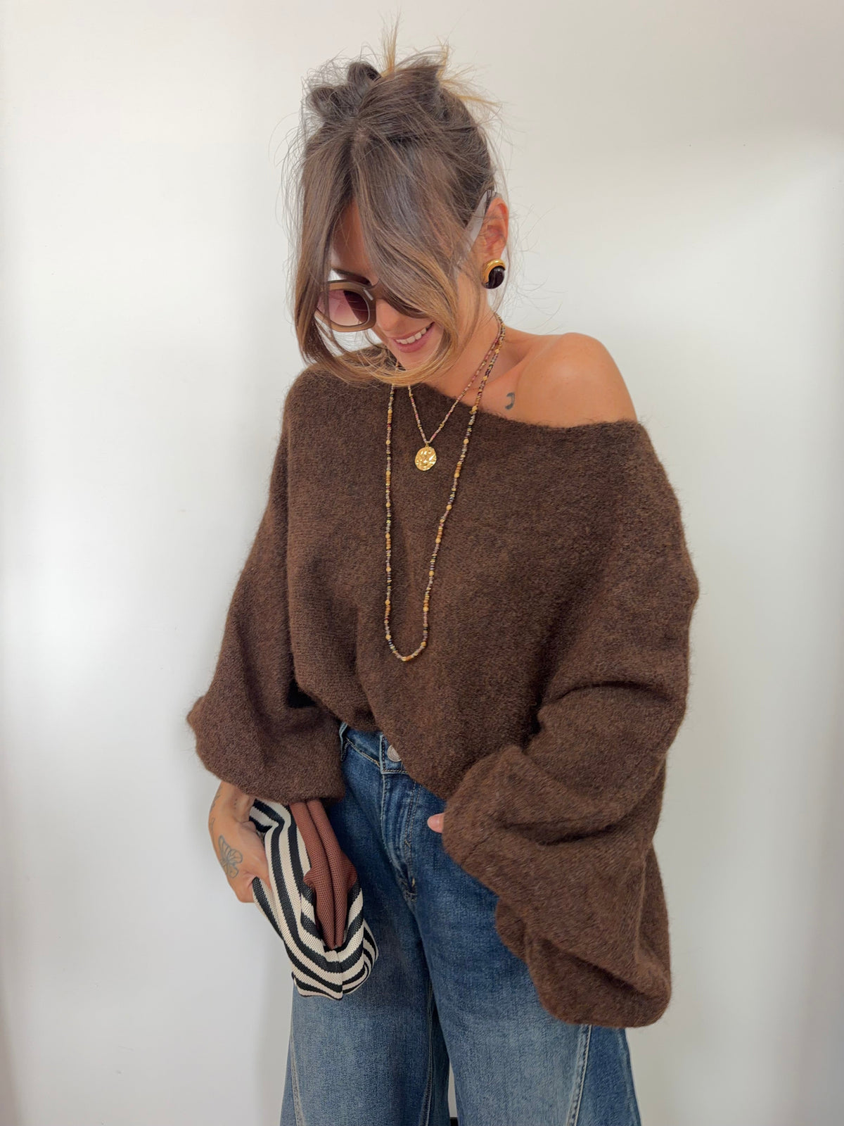 Pull oversize - chocolat