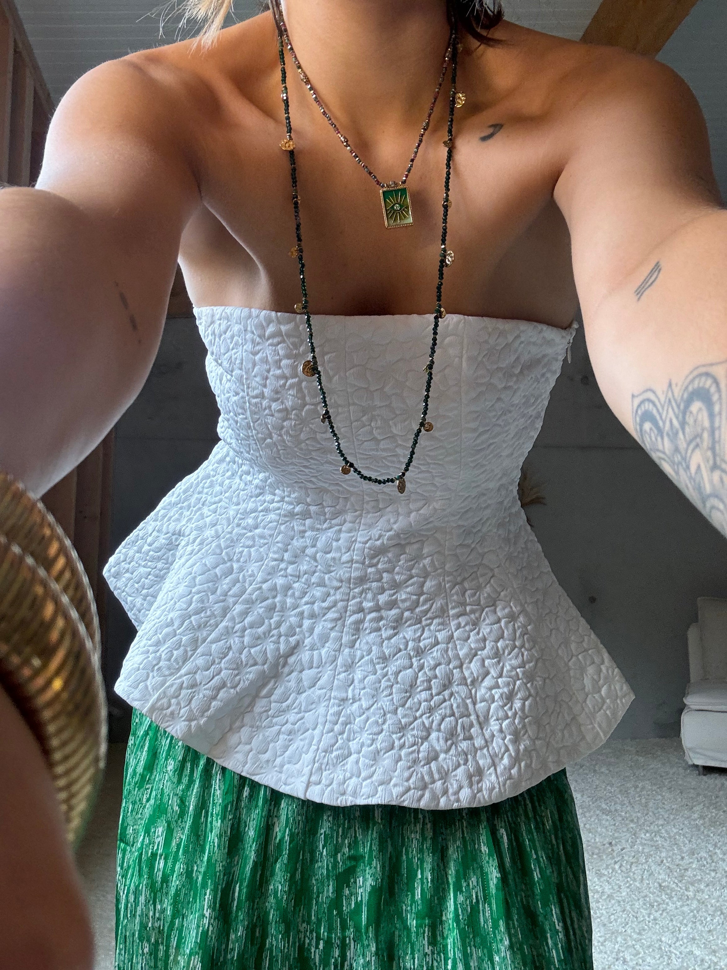 Bustier flora - blanc