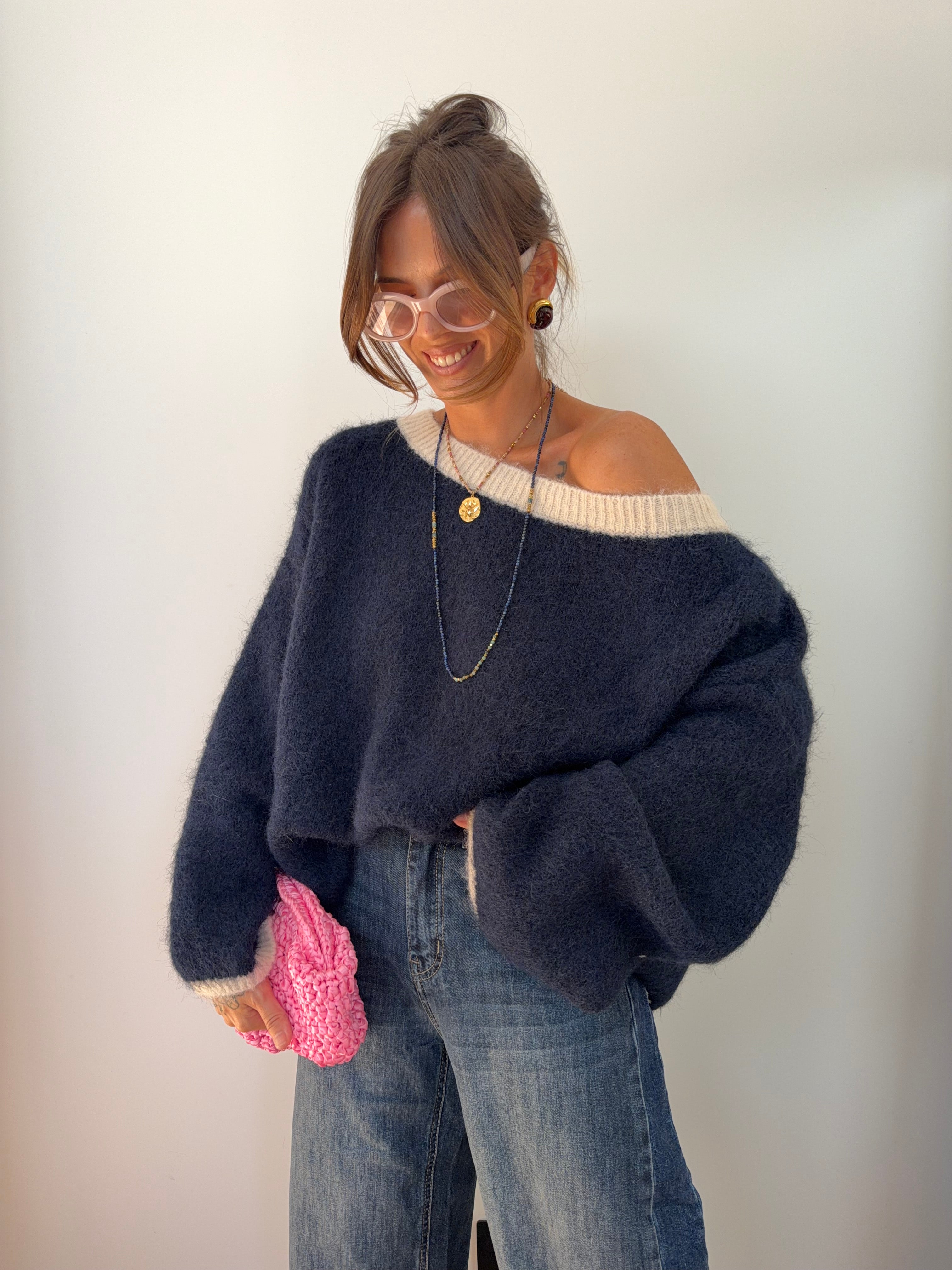 Pull Bali - bleu et beige