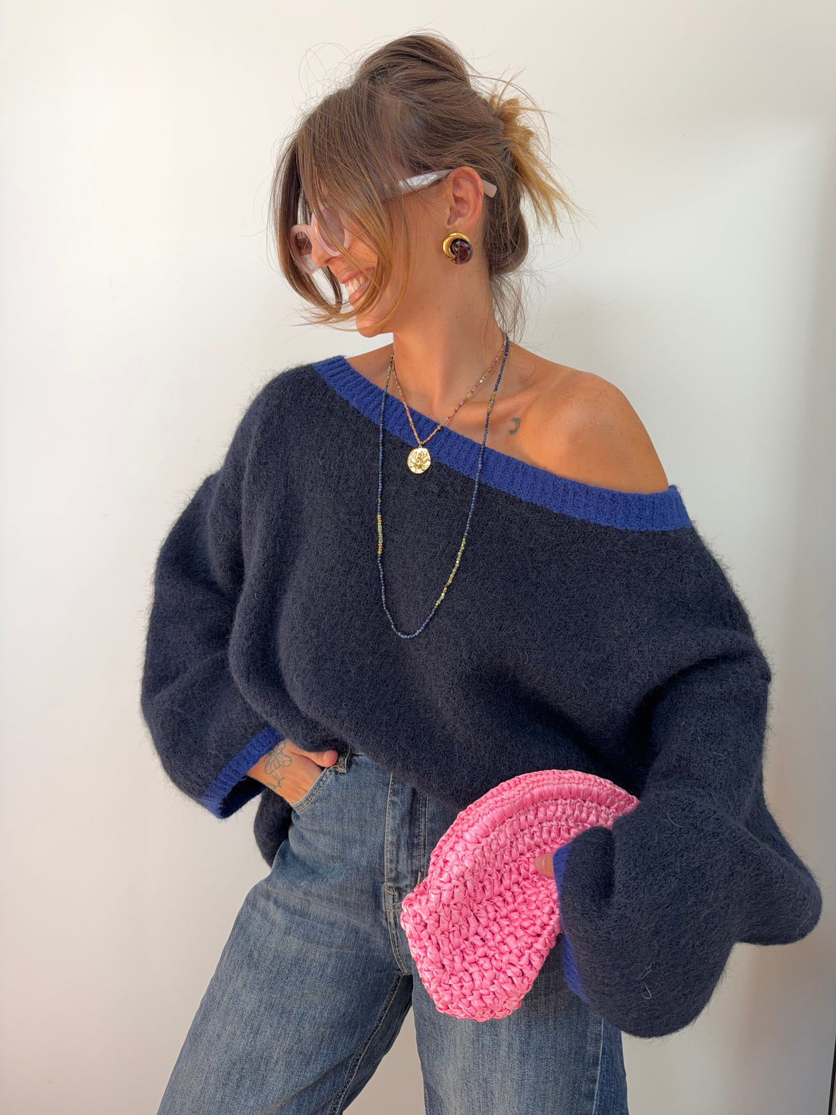 Pull Bali - bleu et bleu électrique