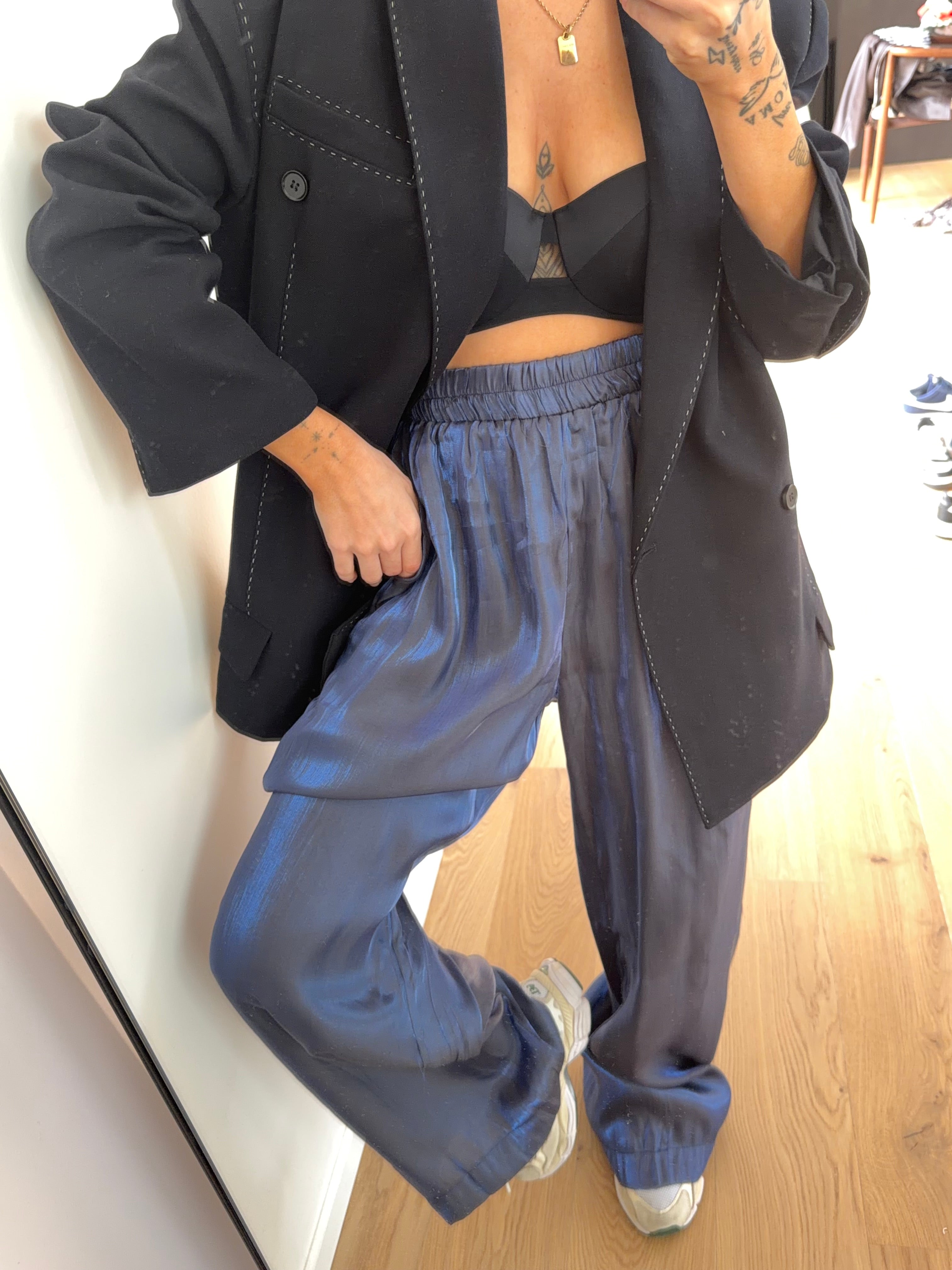 Pantalon satiné - bleu