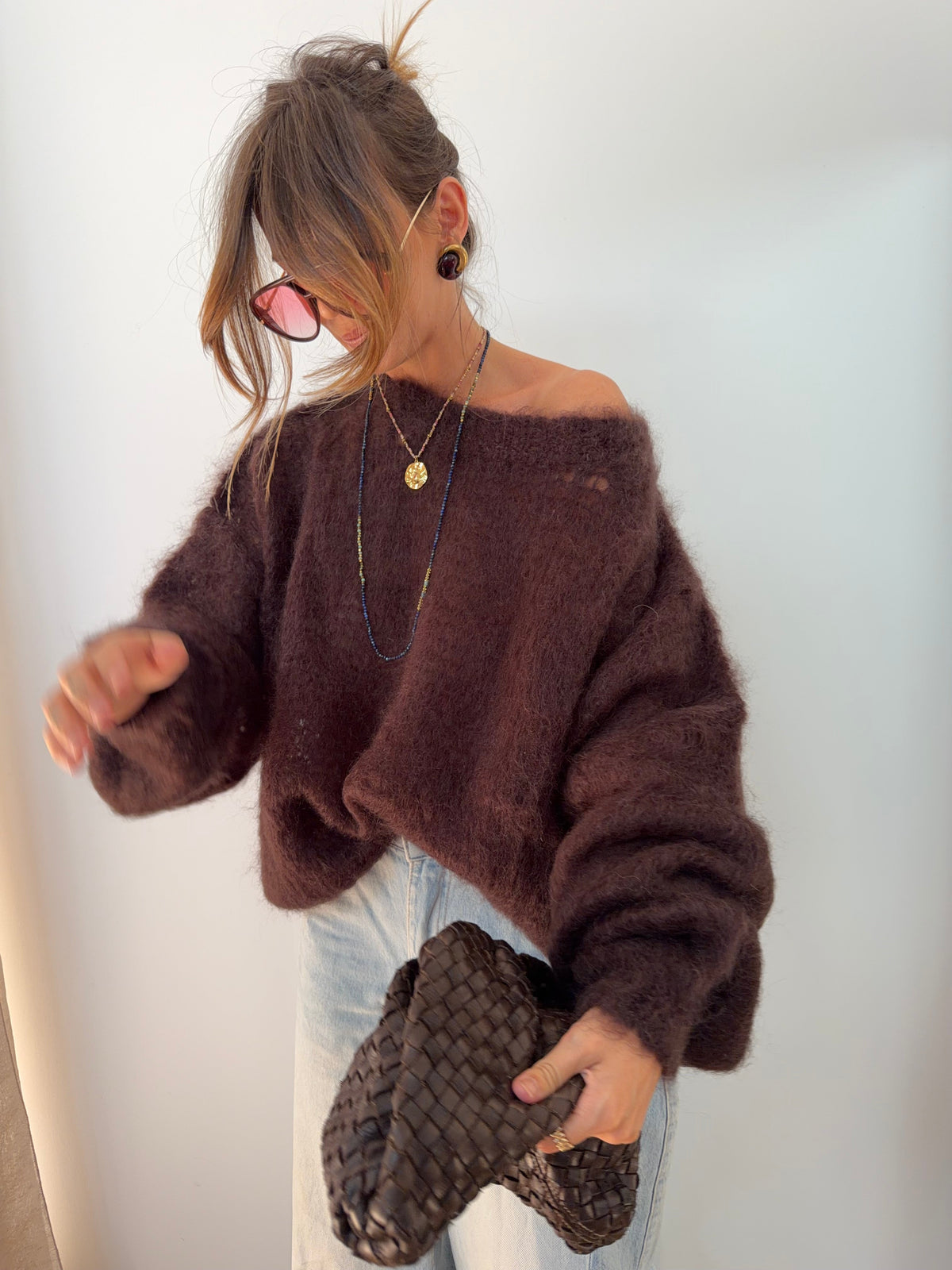 Pull 80% Mohair - chocolat