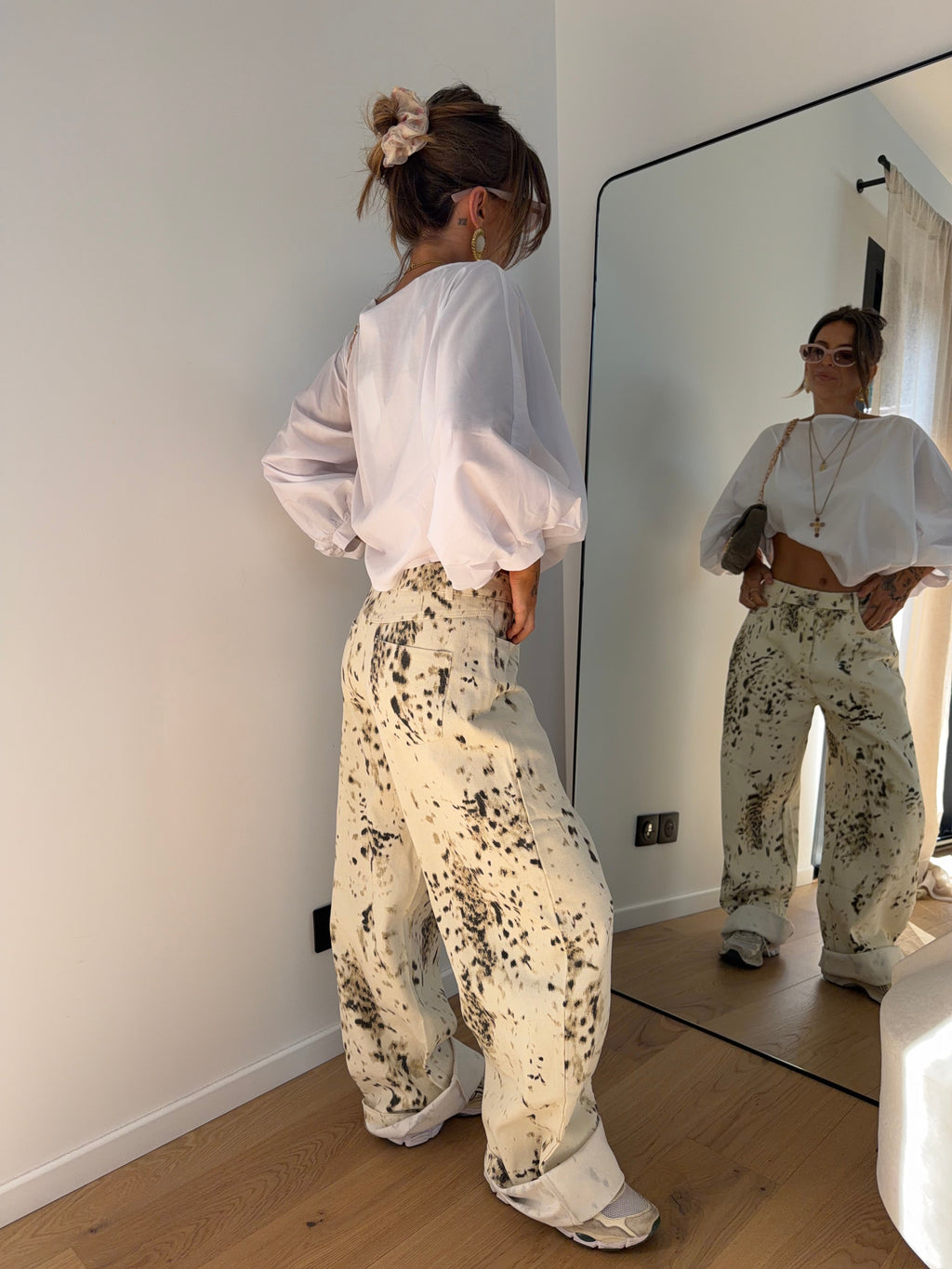 Jeans à motifs Lou - beige