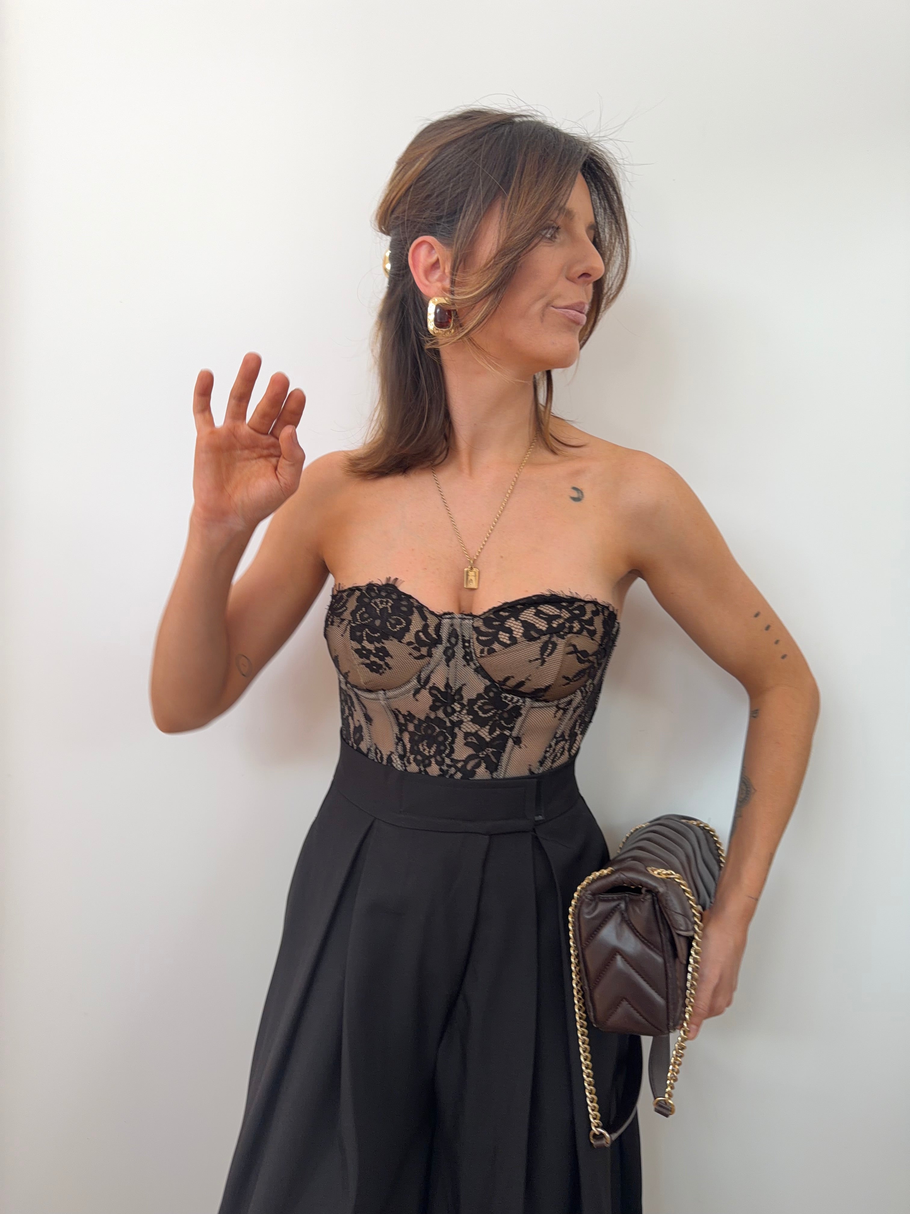 Corset dentelle - noir