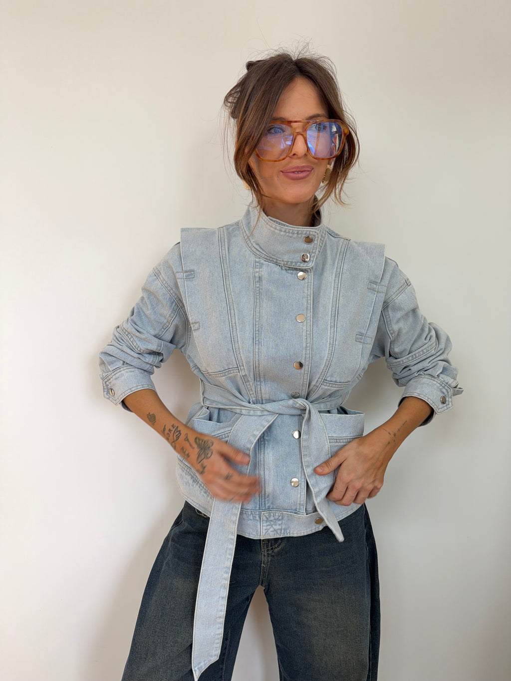 Veste à noeud - bleu clair