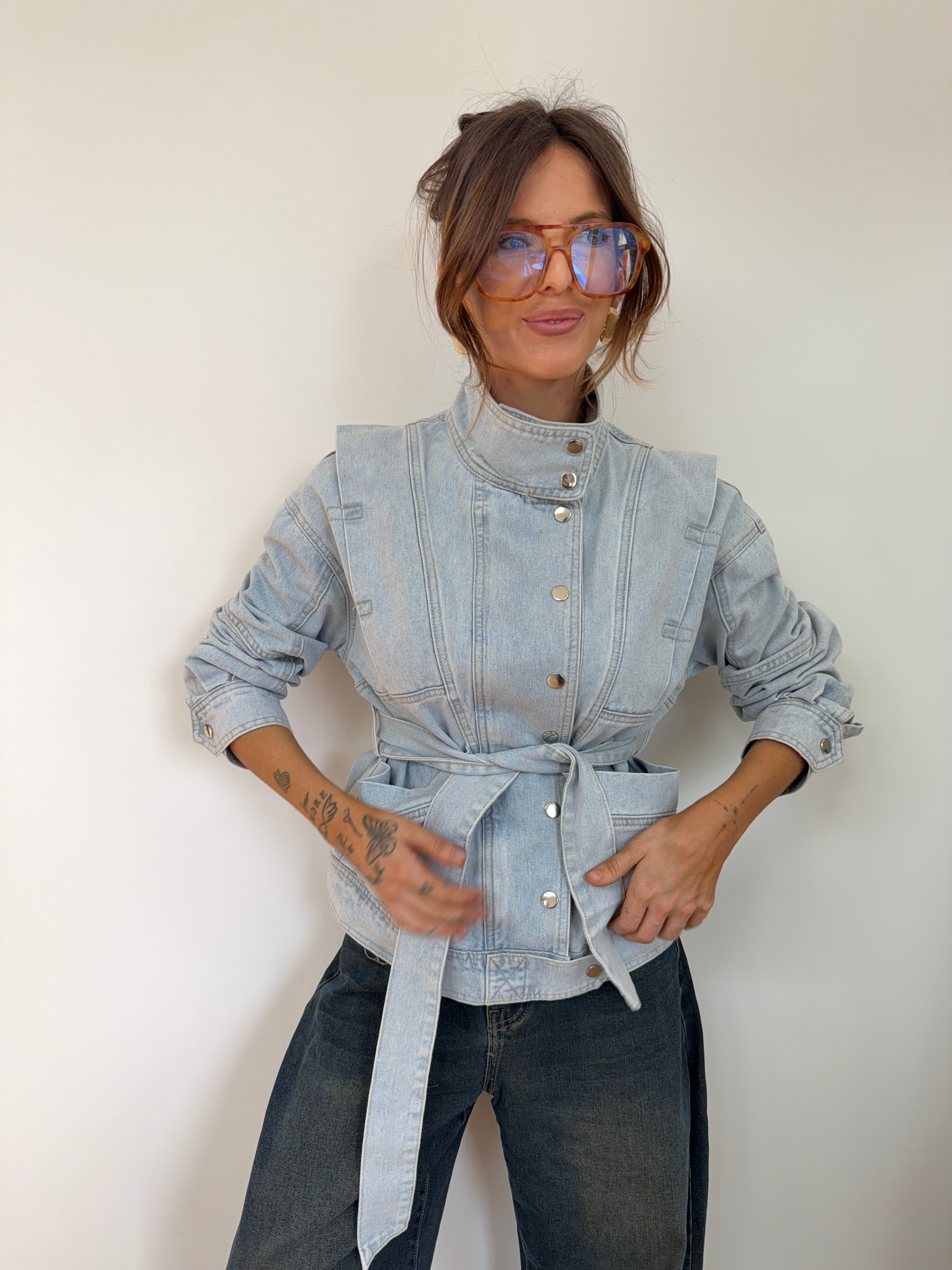 Veste à noeud - bleu clair