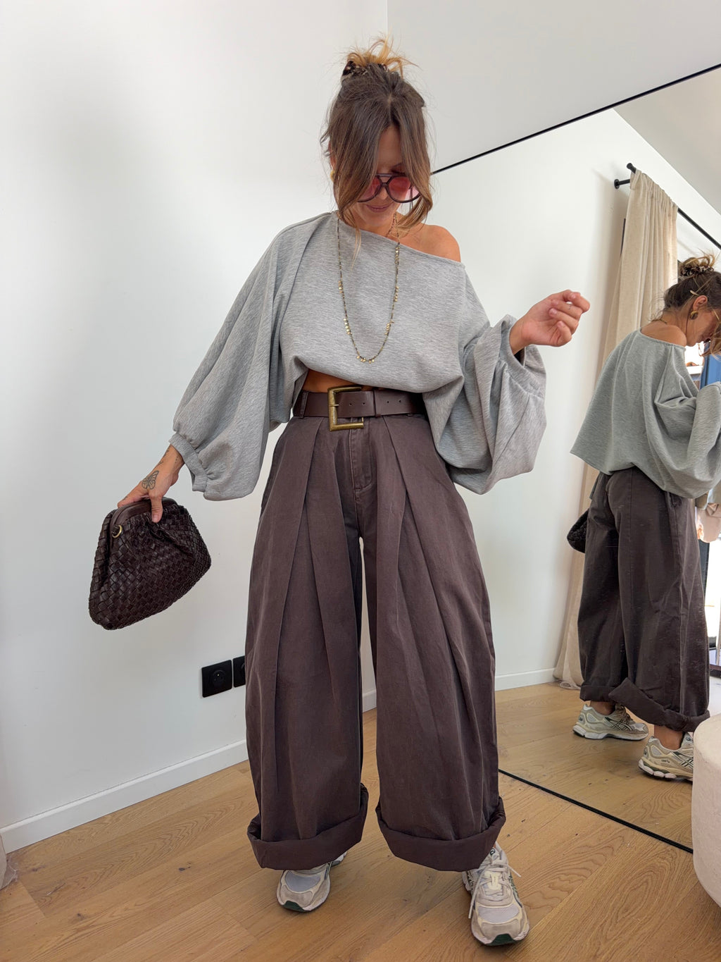 Pantalon  & ceinture Brune  - choco