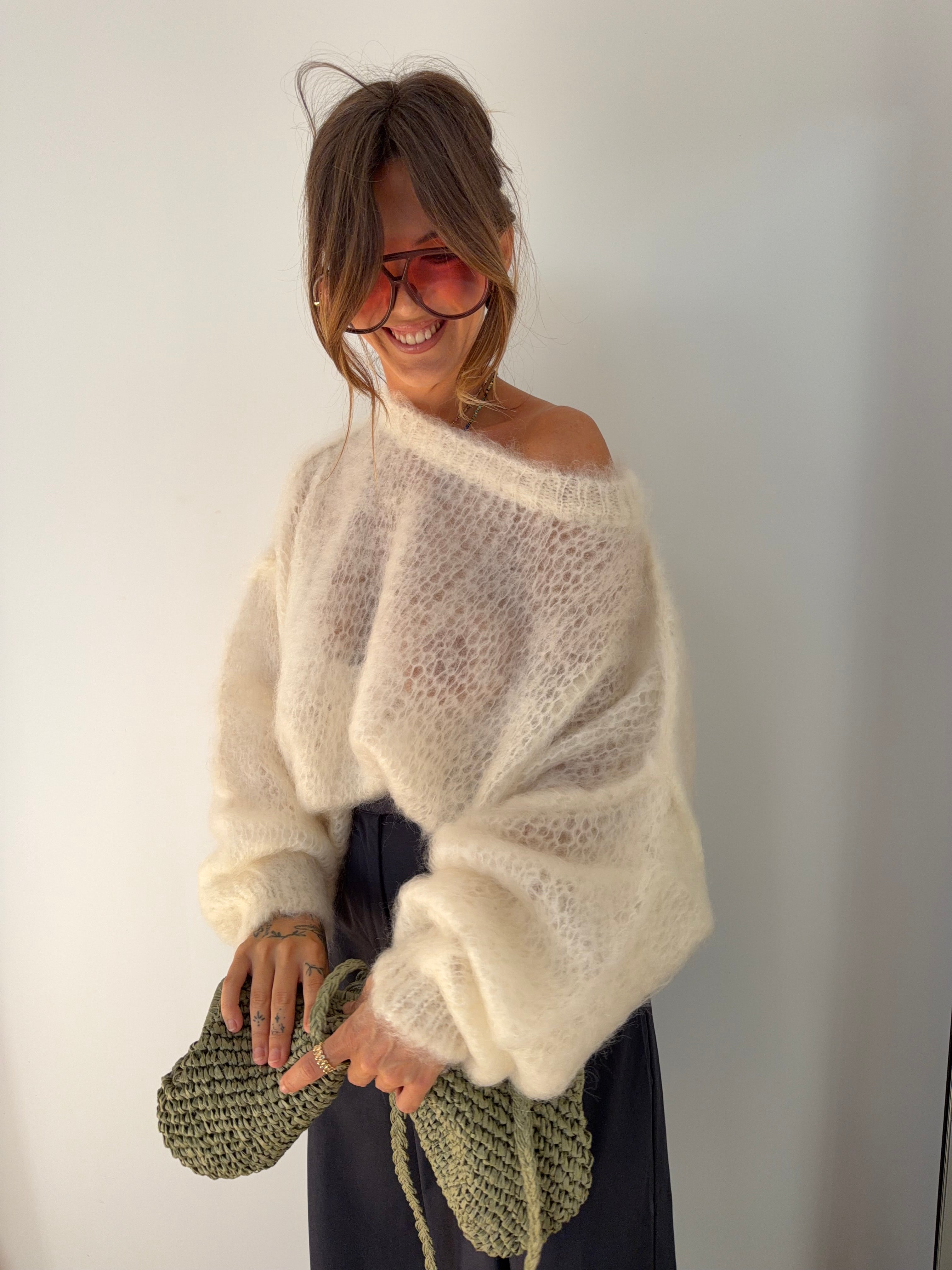Pull 80% Mohair - beige