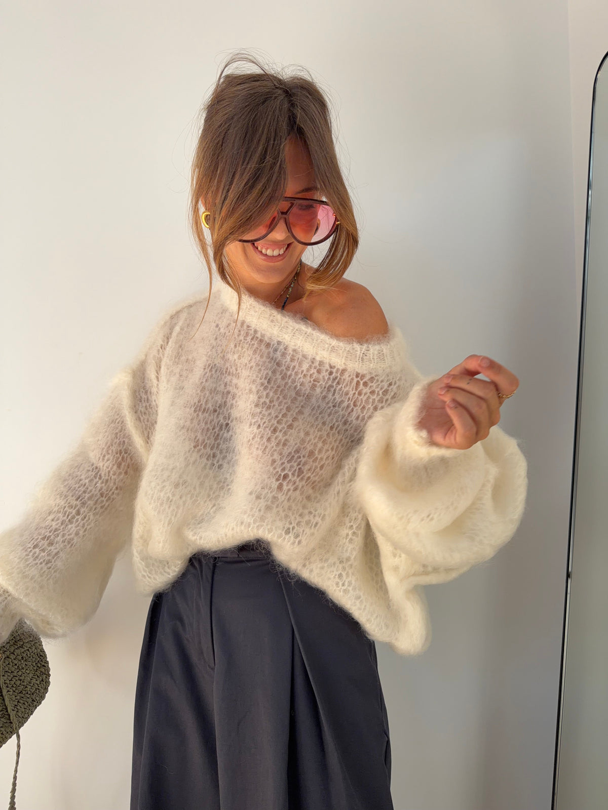 Pull 80% Mohair - beige