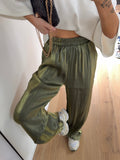 Pantalon satiné - kaki