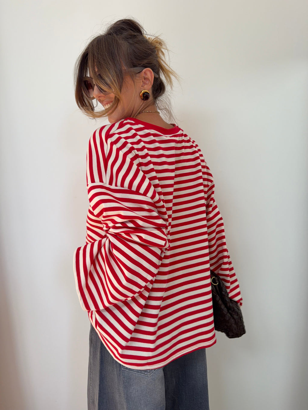 Sweat marinière rouge