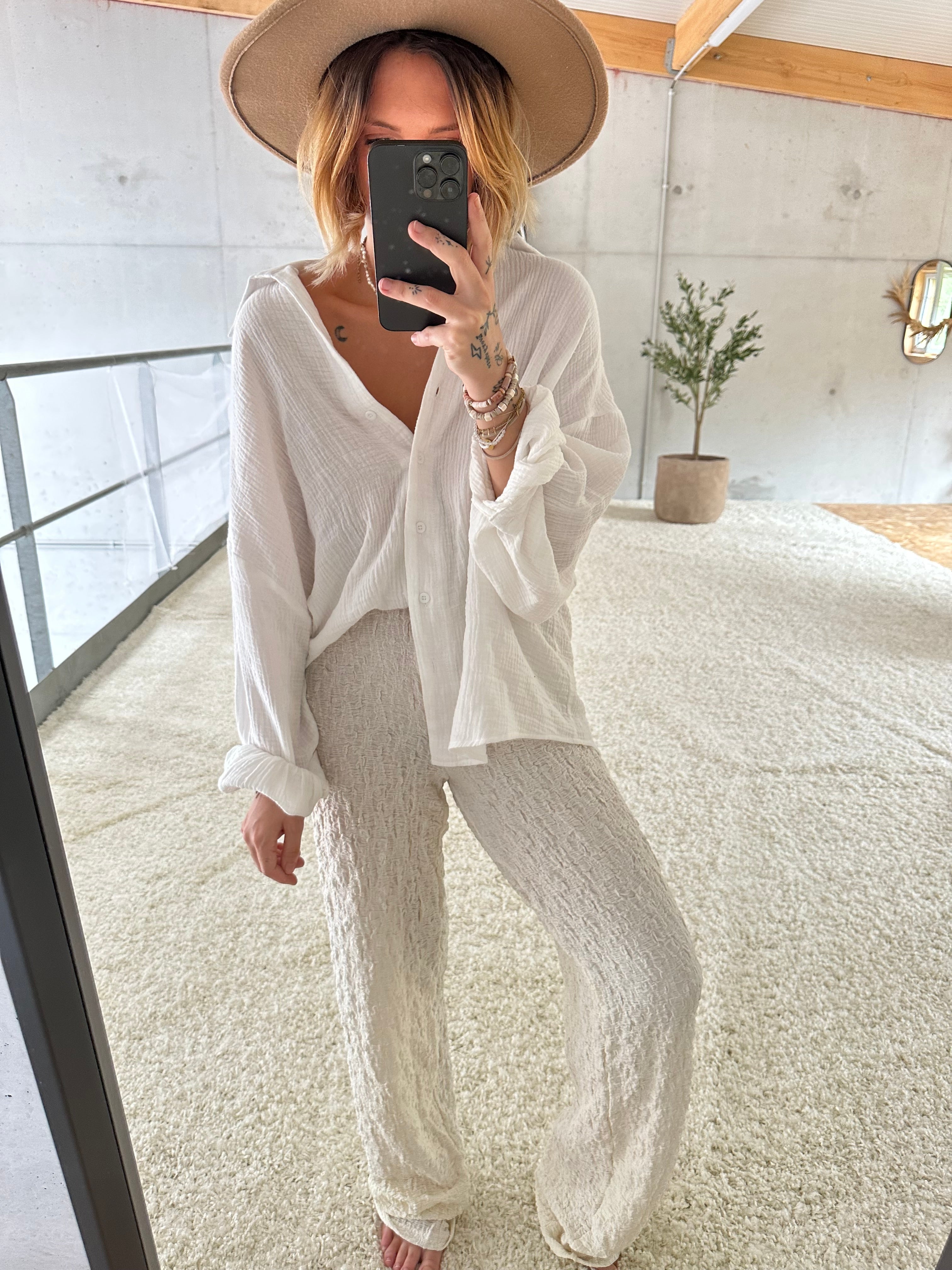 PANTALON FLUIDE - ÉCRU