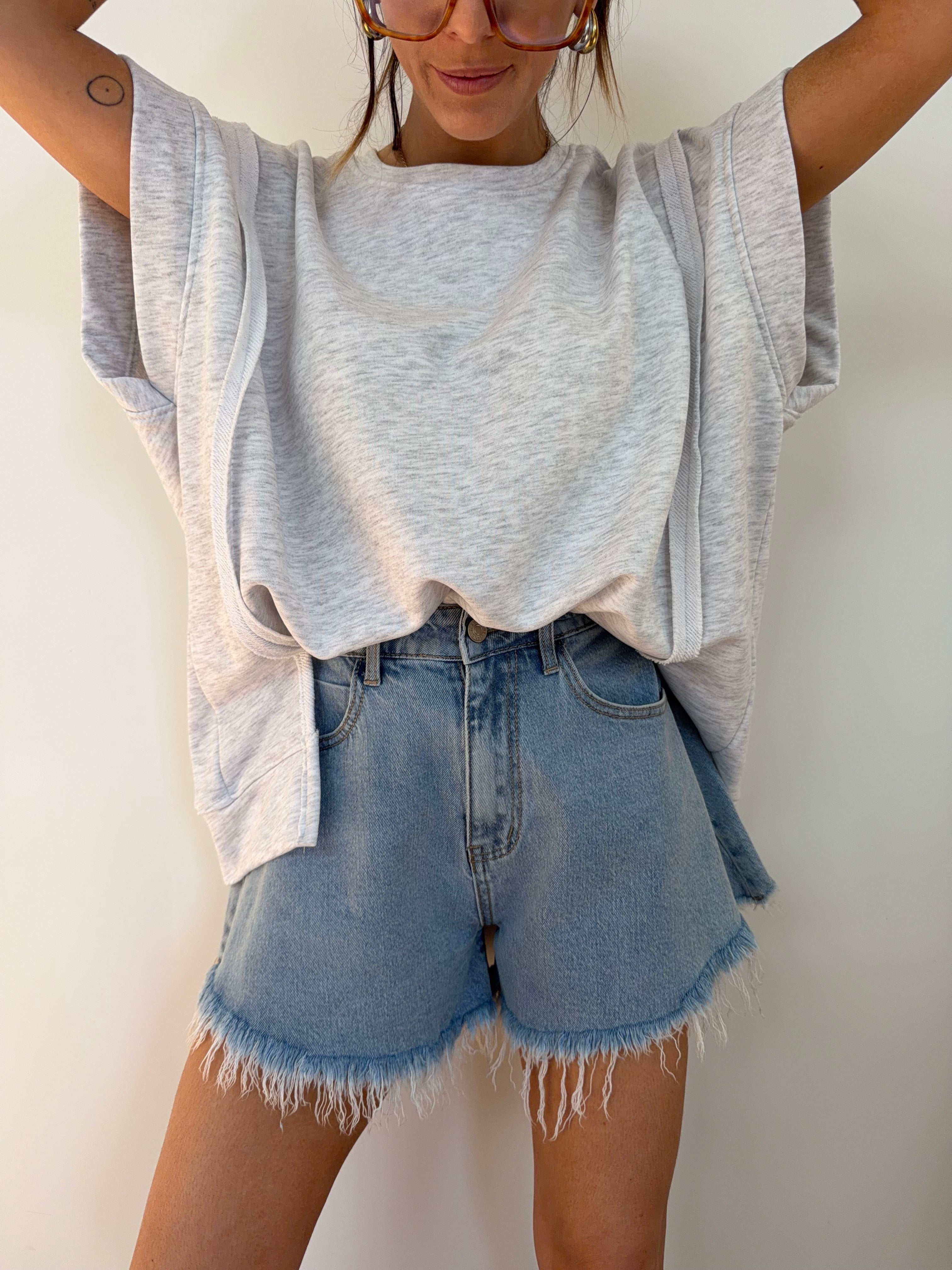 Sweat sans manche - gris chiné