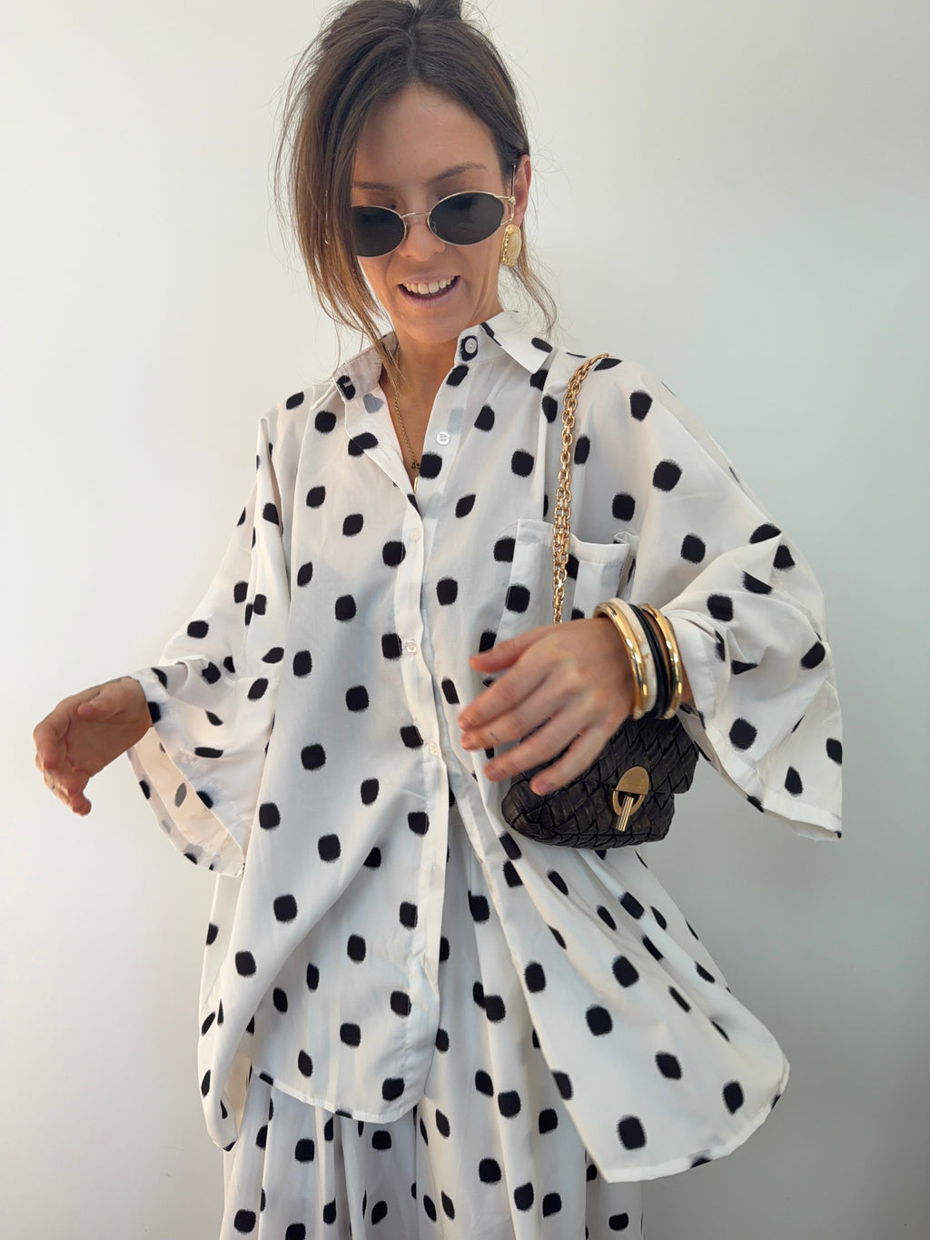 Chemise à gros pois