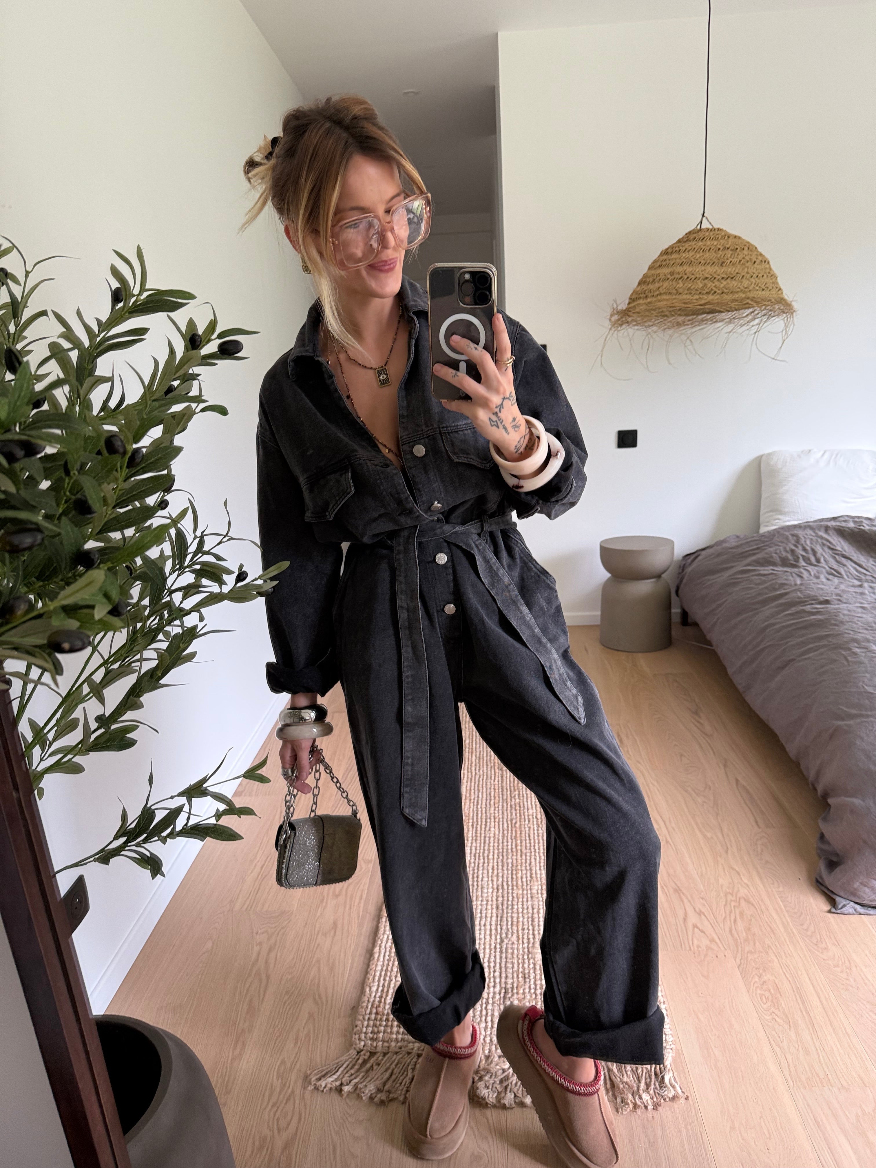 Combinaison en jean - noire