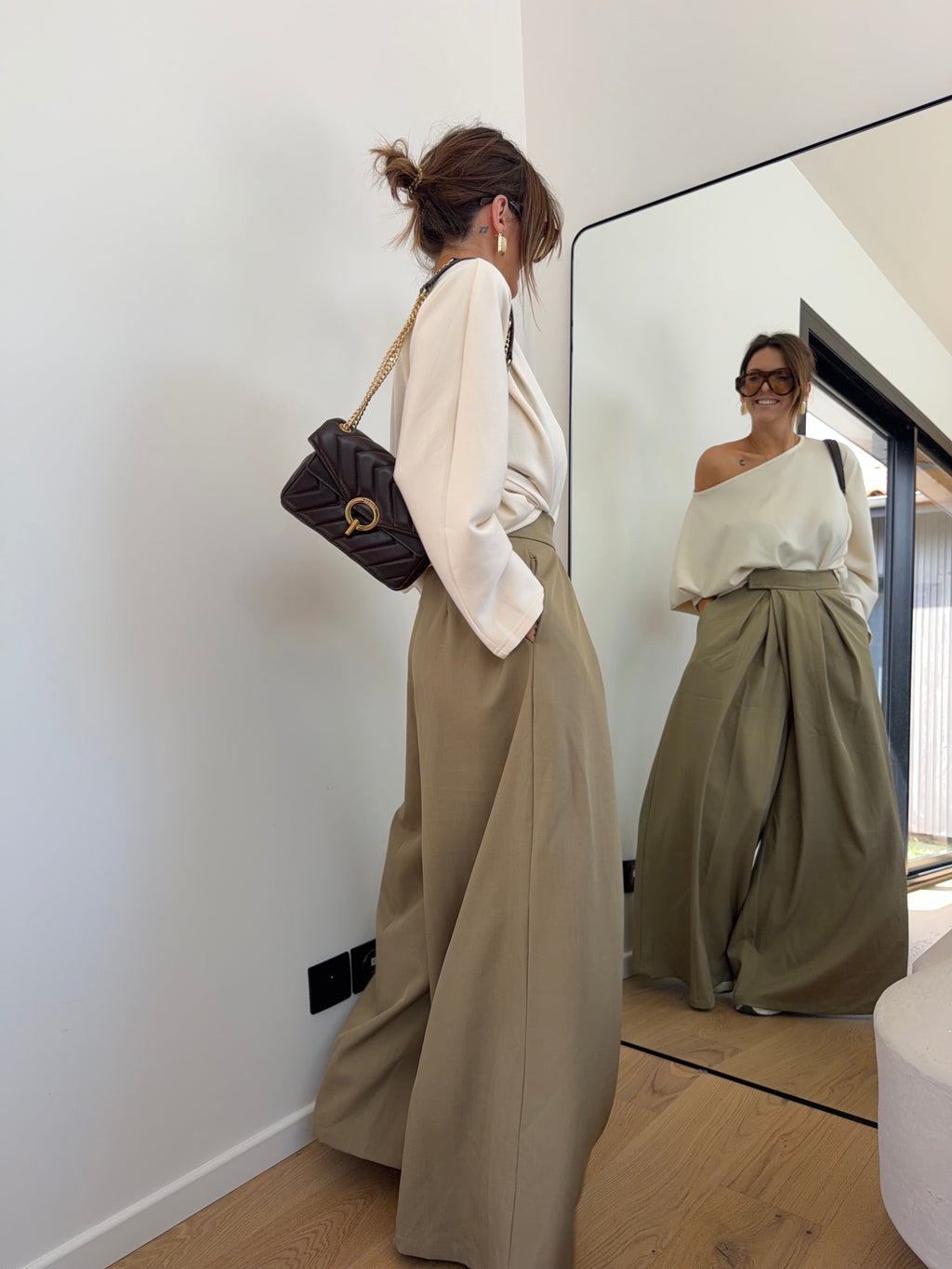 Pantalon à scratch - olive