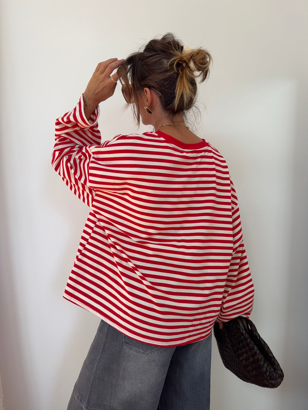 Sweat marinière rouge
