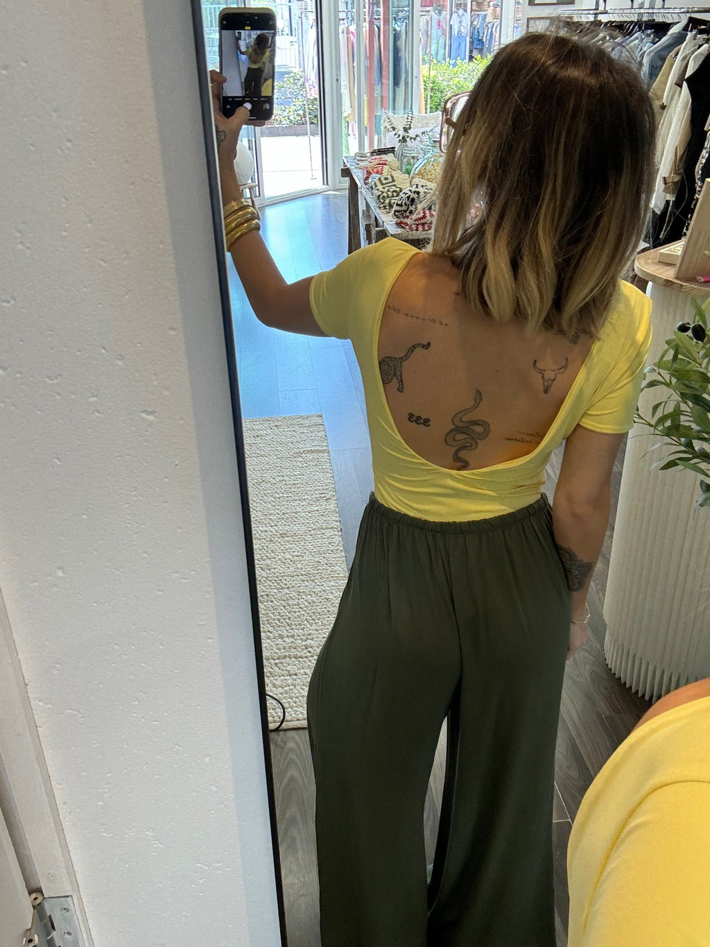 Body dos nu - jaune poussin